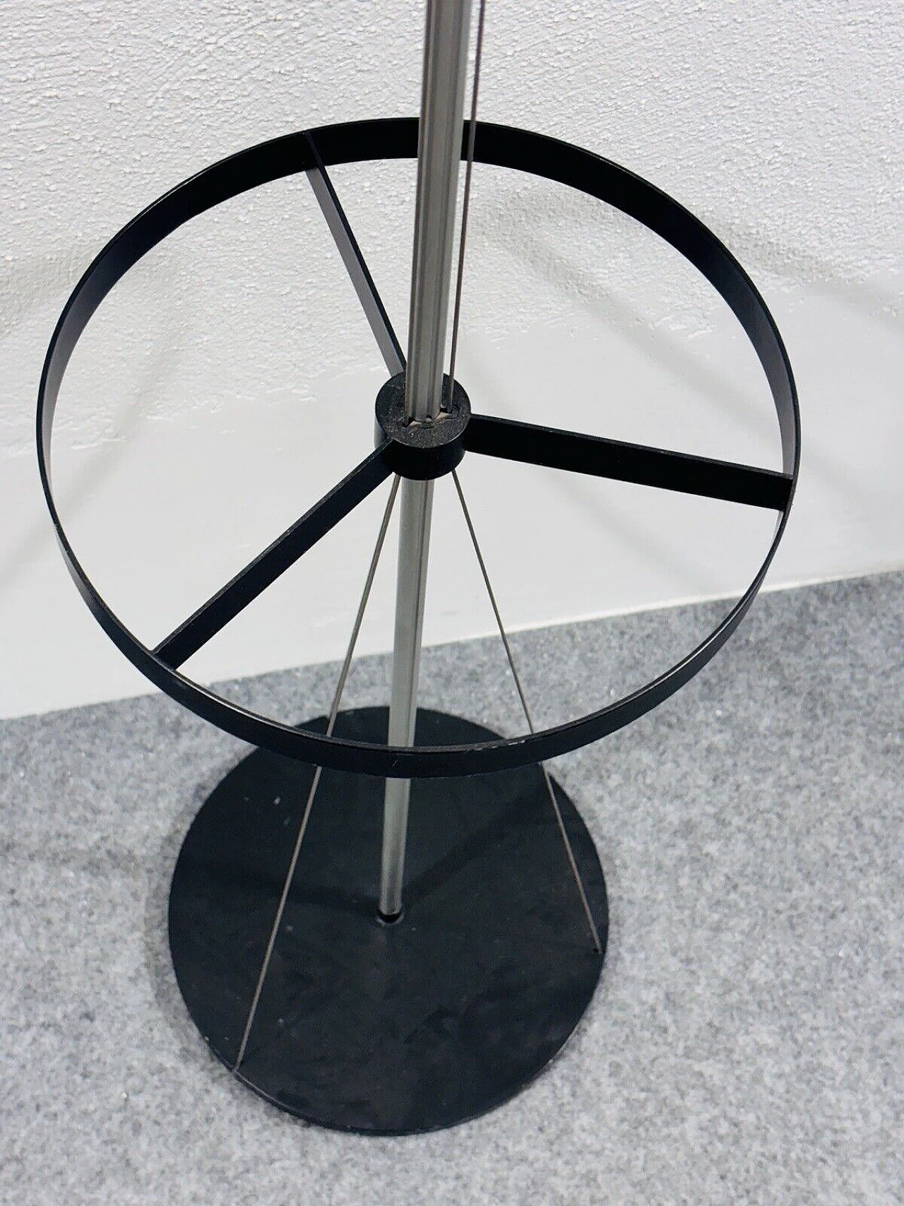 Chromed and black metal umbrella stand, 1980s 7