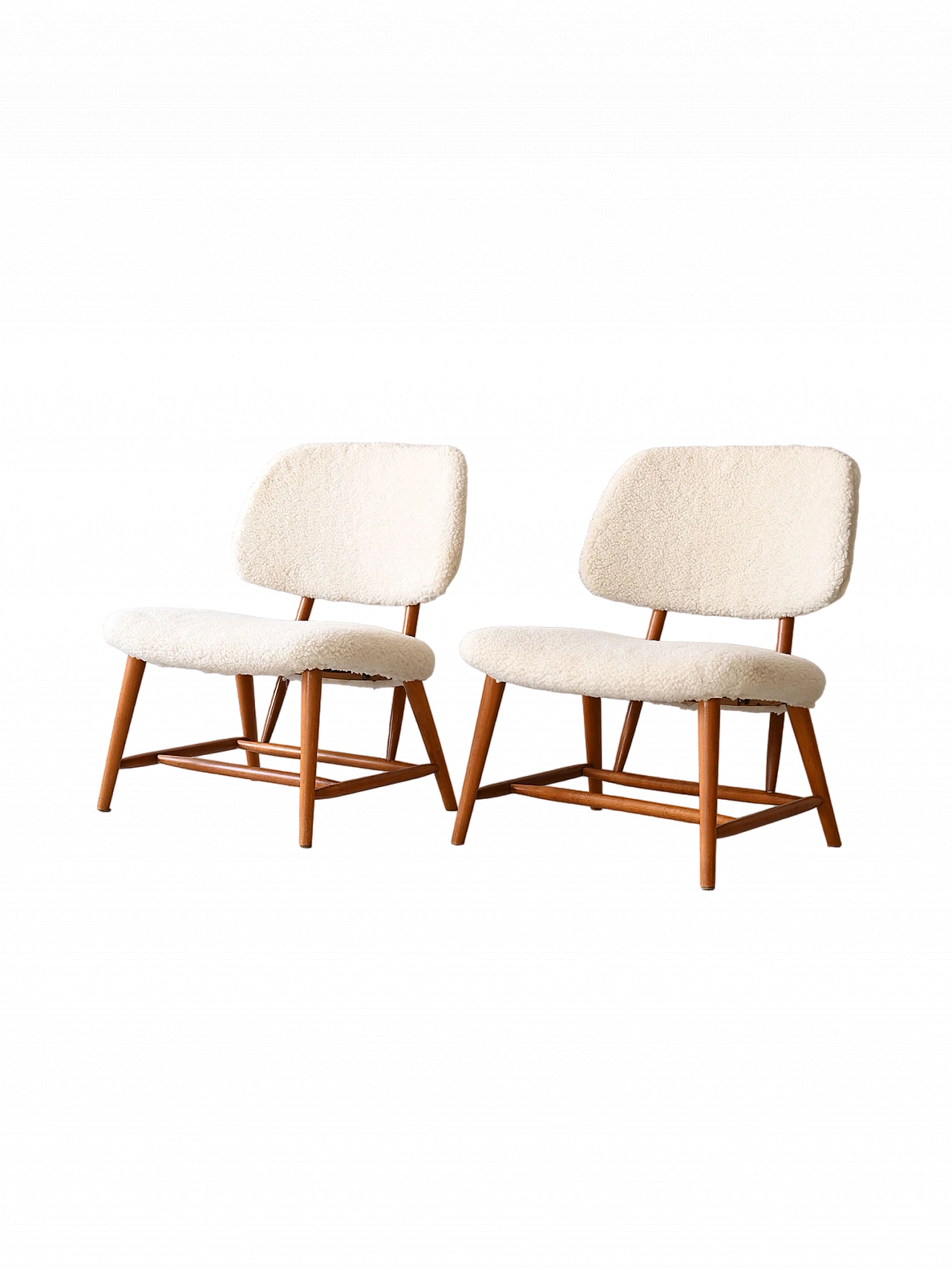 Pair of Scandinavian armchairs by Alf Svensson, 1960s 16