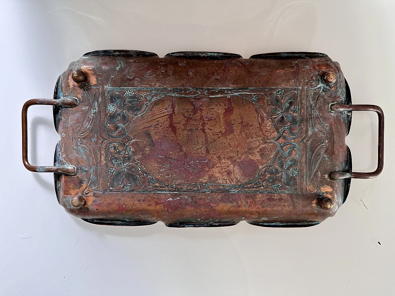 Art Nouveau copper serving tray, 1910 2