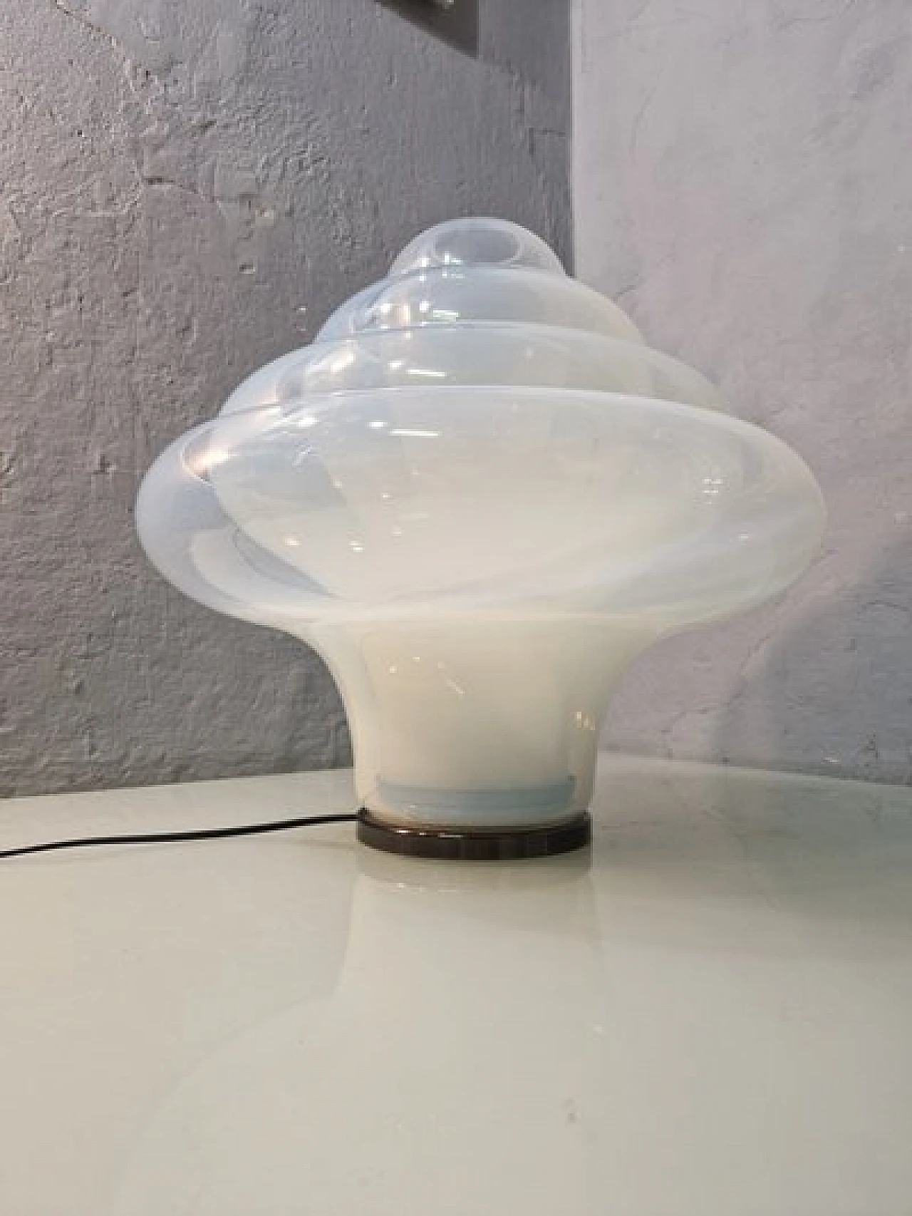 Lampada da tavolo Lotus di Carlo Nason per Mazzega, anni '80 6