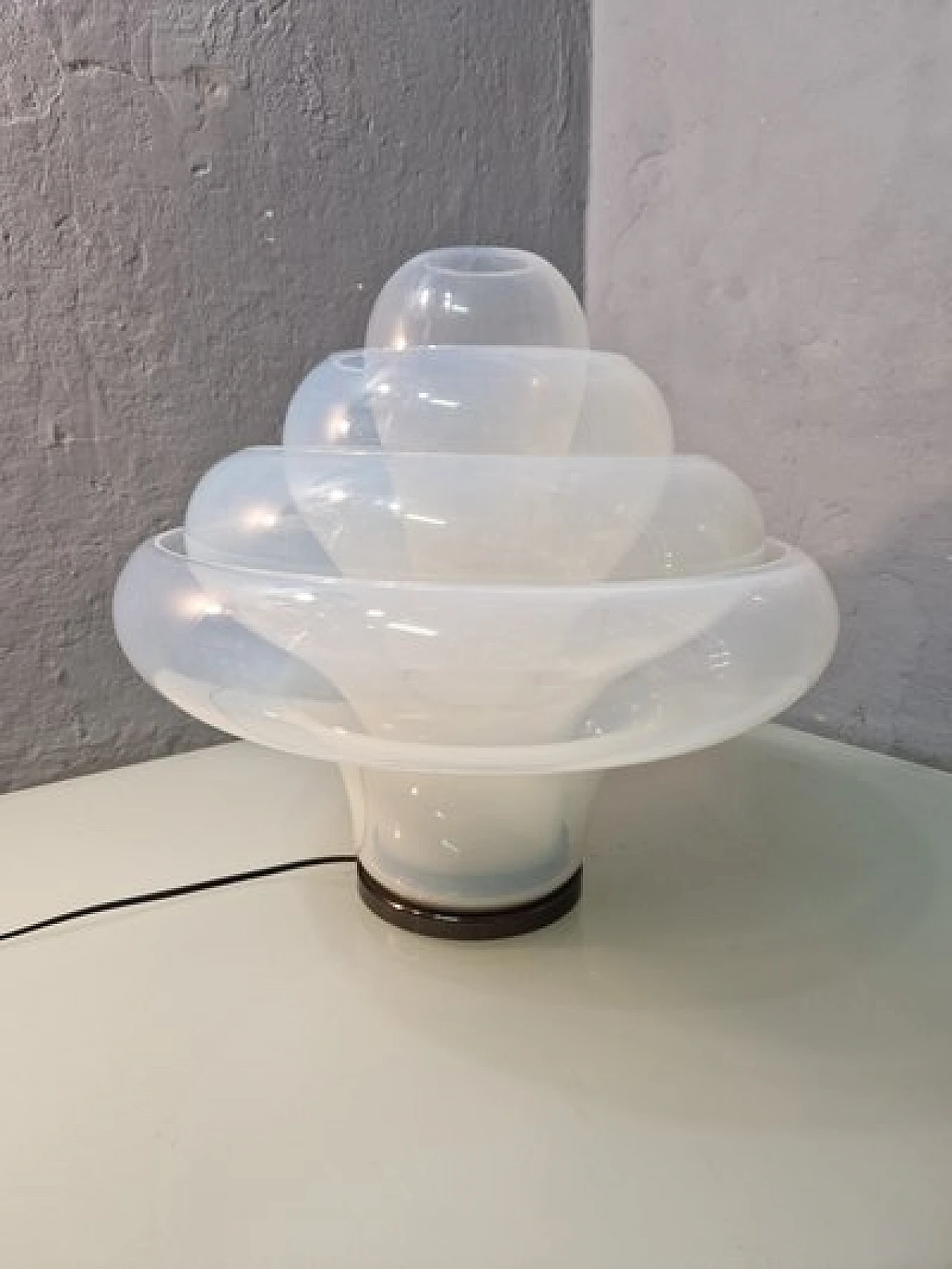 Lampada da tavolo Lotus di Carlo Nason per Mazzega, anni '80 7