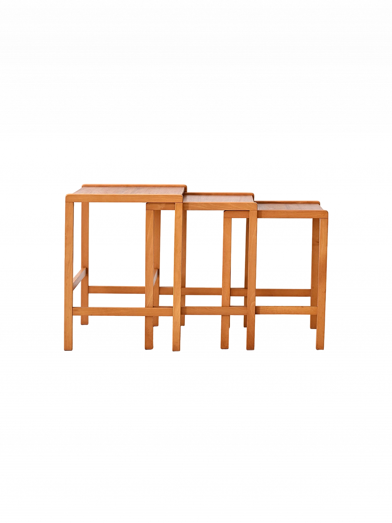 3 Scandinavian teak nesting tables, 1960s 12