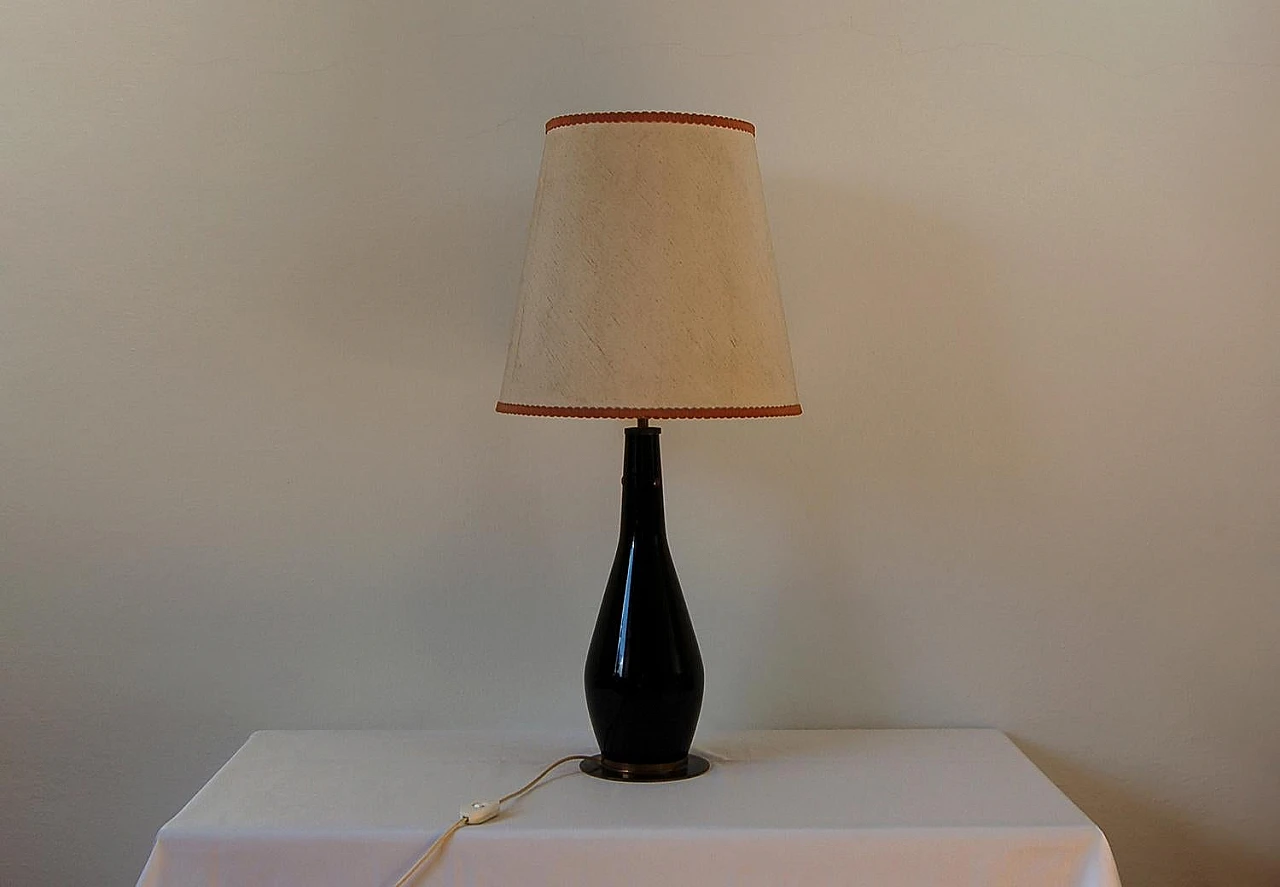 Glass lamp with fabric shade by Stilnovo, 1950s 2