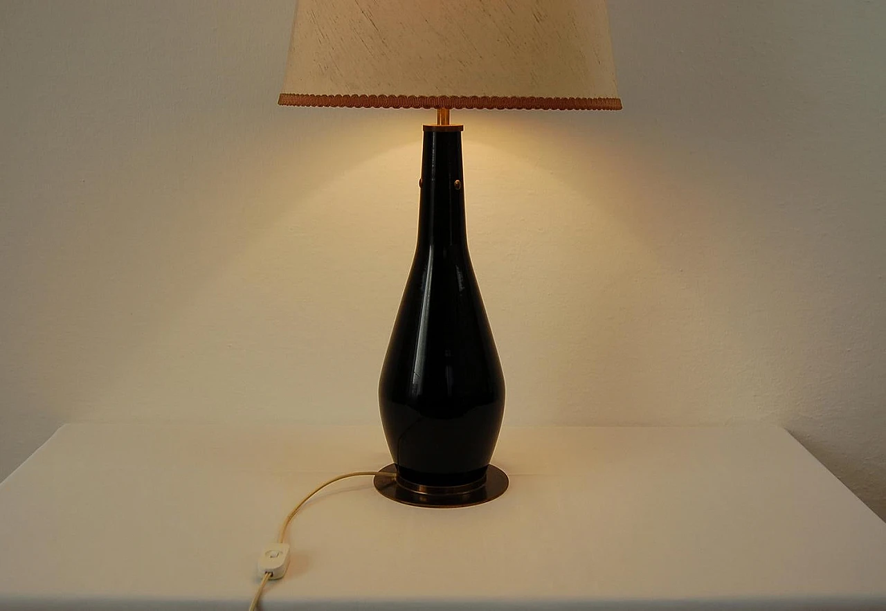 Glass lamp with fabric shade by Stilnovo, 1950s 4