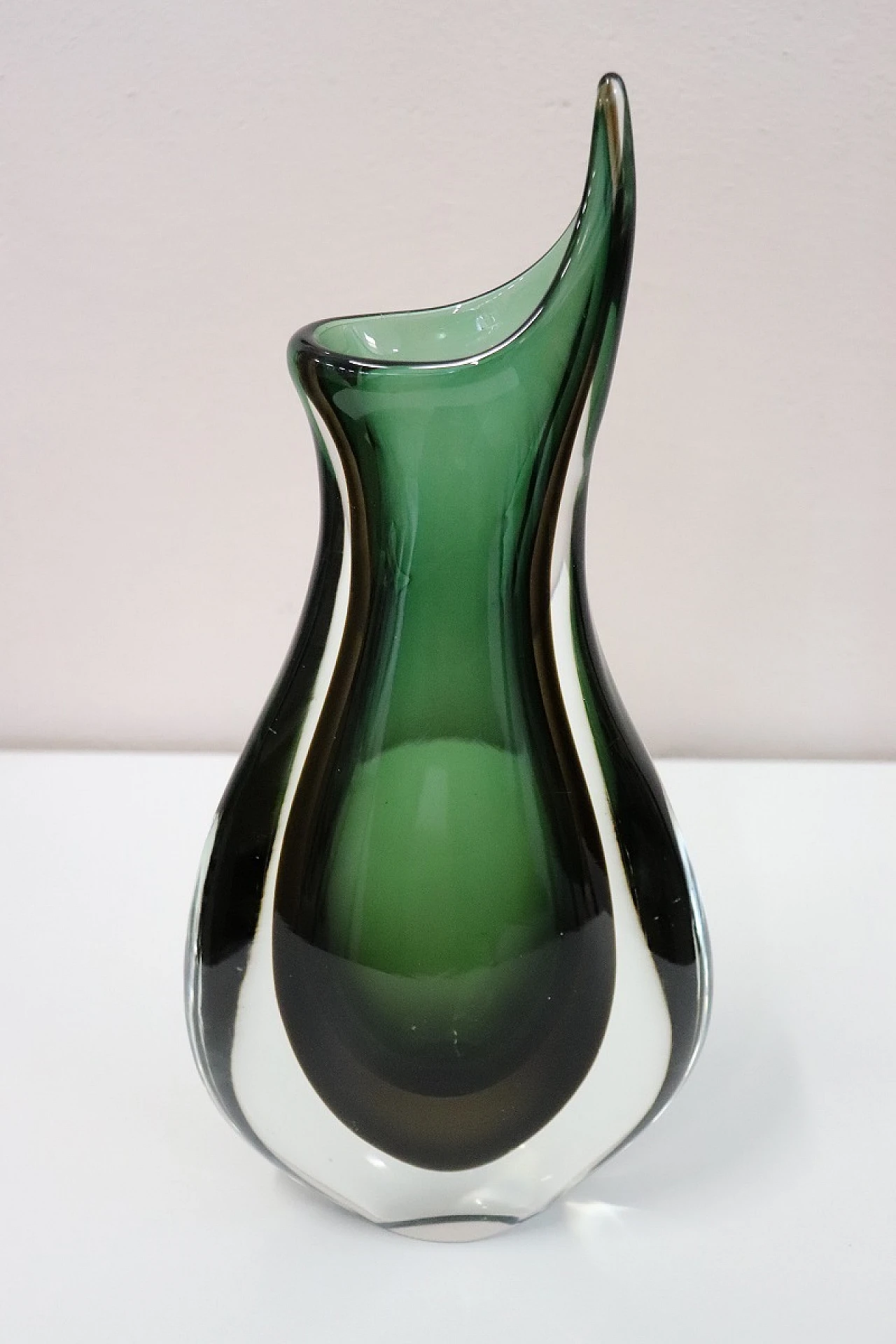 Green Murano glass vase by Flavio Poli for Seguso, 1960s 3