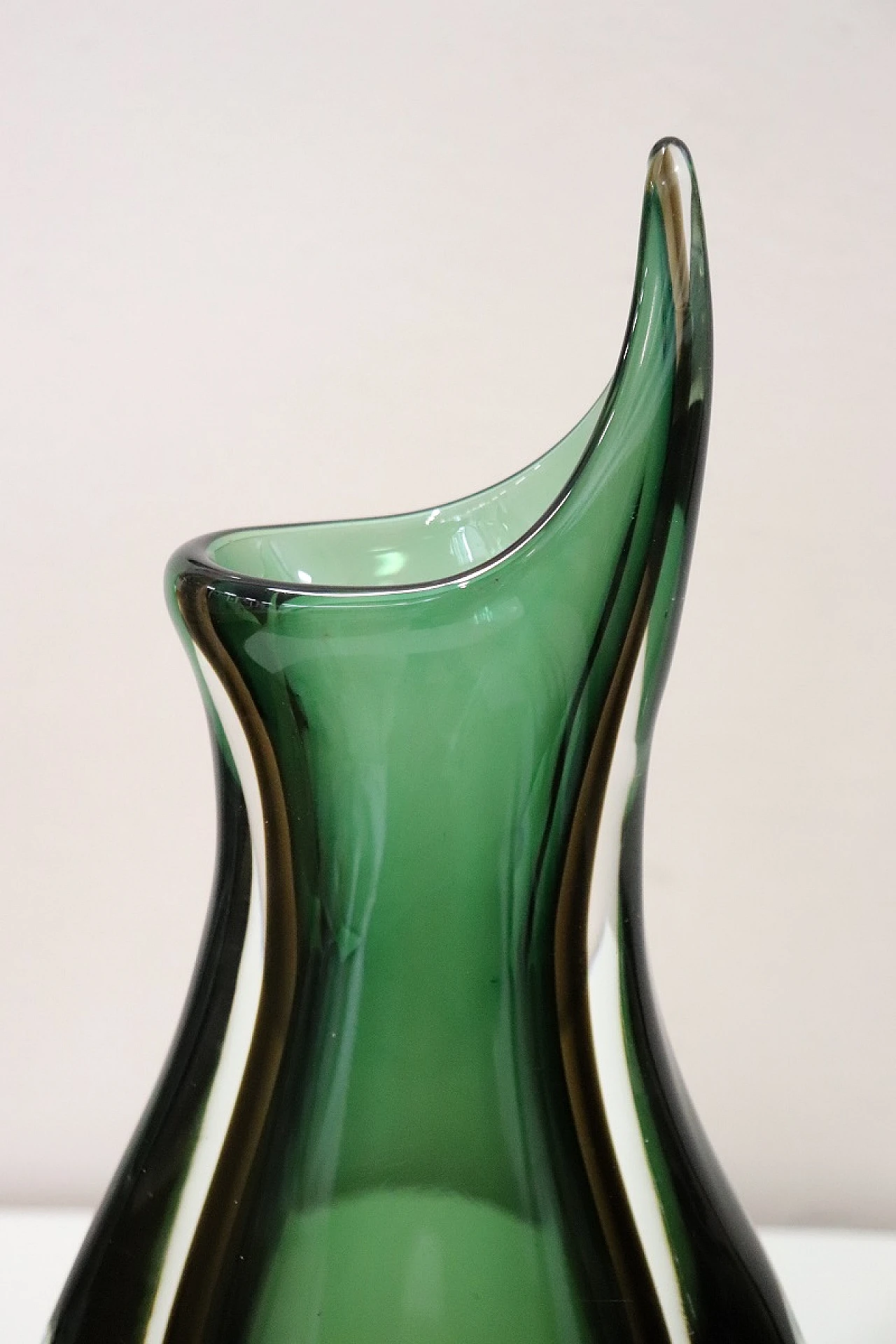 Green Murano glass vase by Flavio Poli for Seguso, 1960s 4