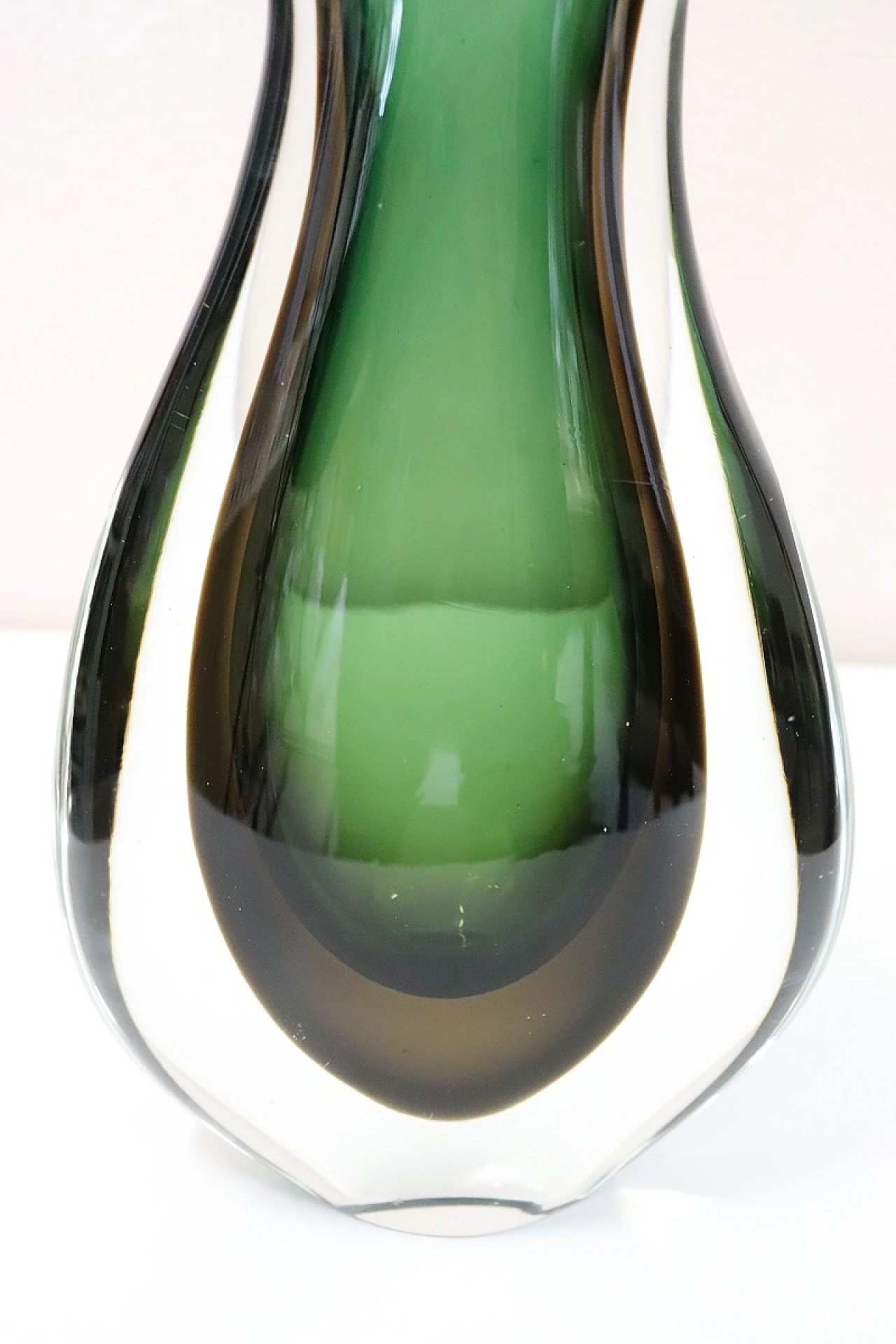 Green Murano glass vase by Flavio Poli for Seguso, 1960s 5