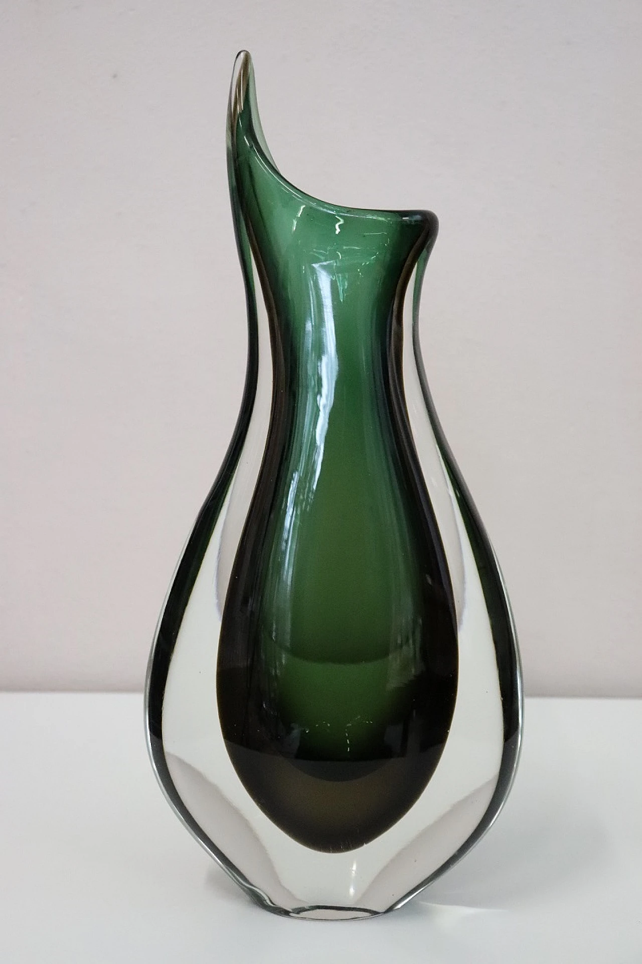 Green Murano glass vase by Flavio Poli for Seguso, 1960s 7