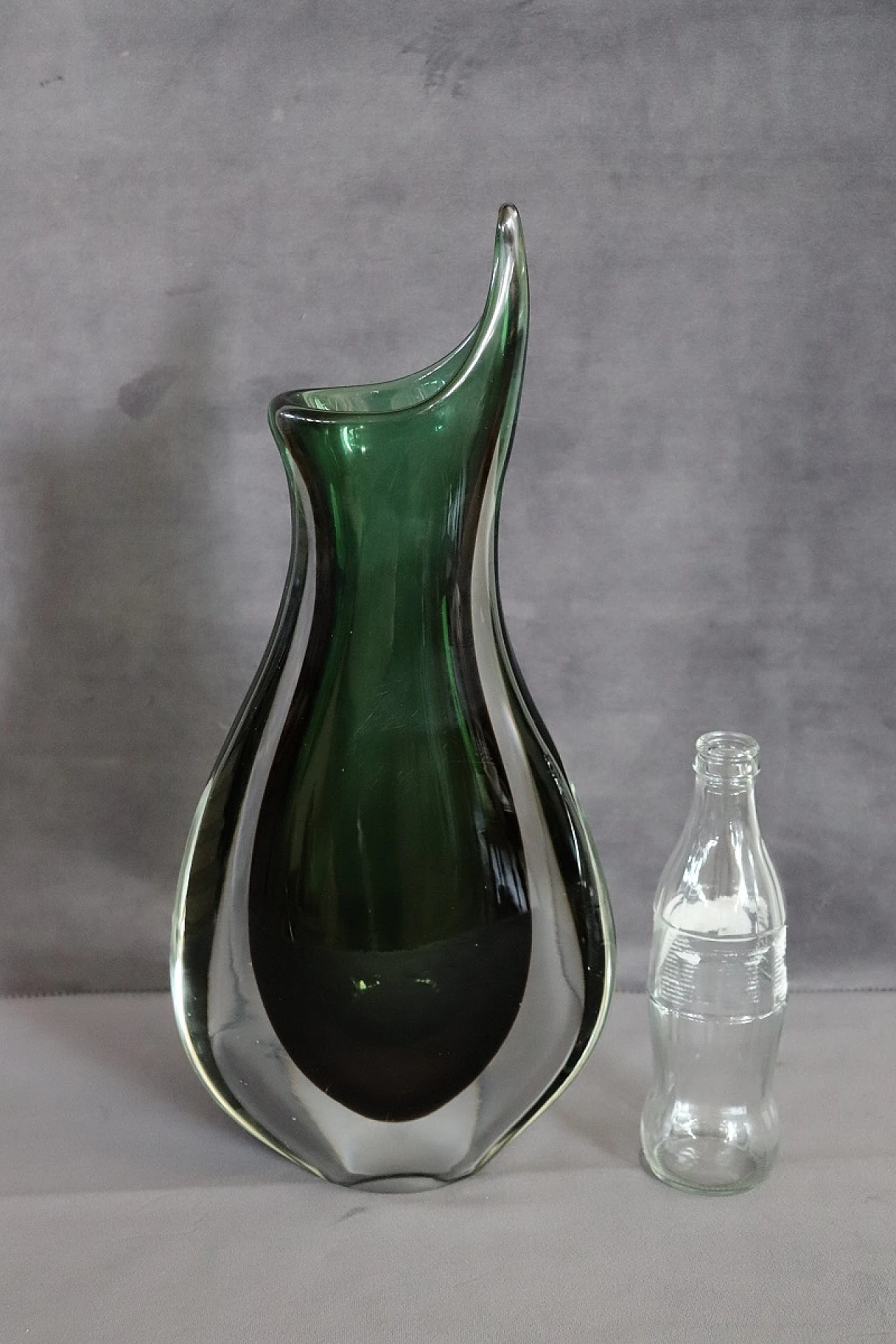 Green Murano glass vase by Flavio Poli for Seguso, 1960s 11