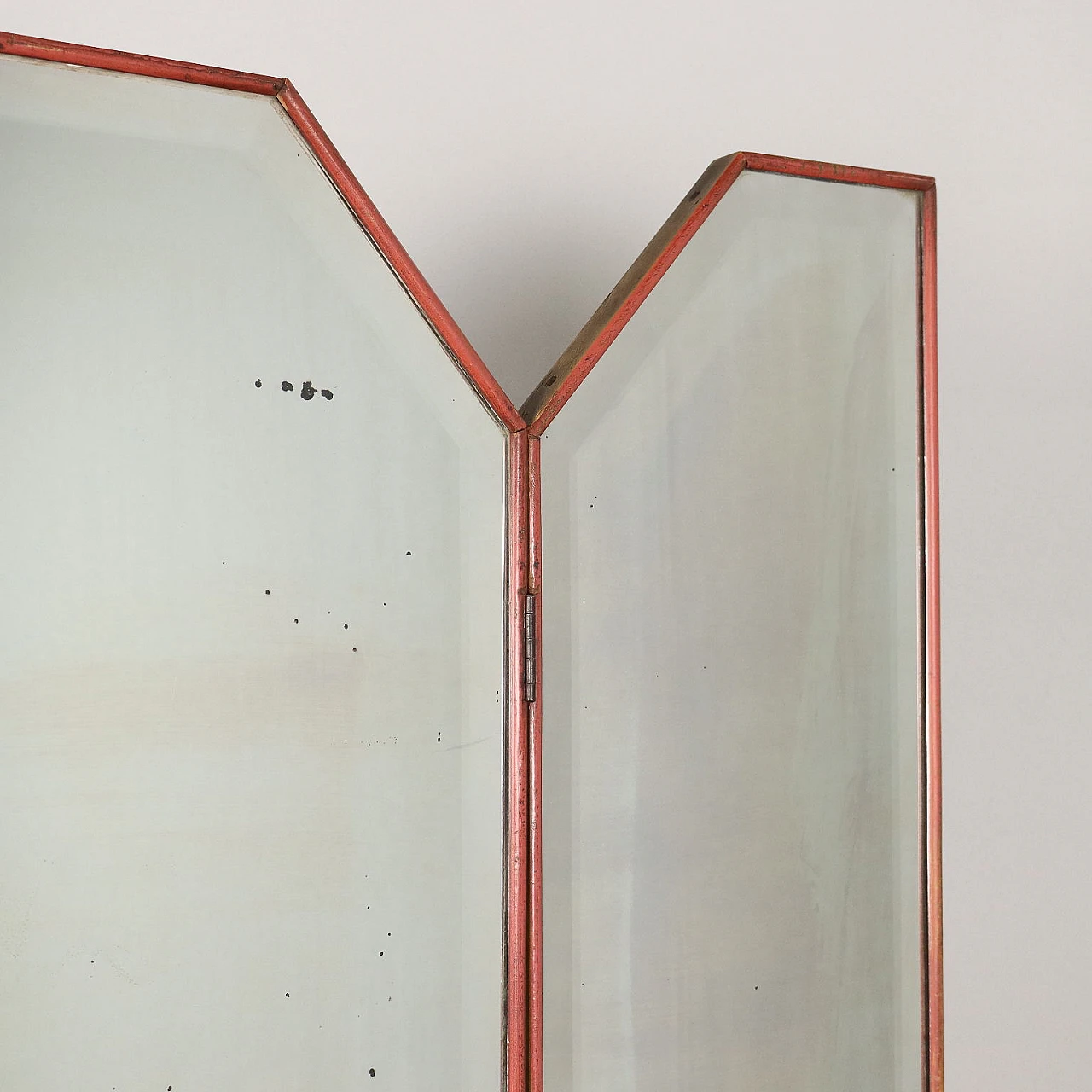 Laquered wood mirror with double folding door, 1930s 6