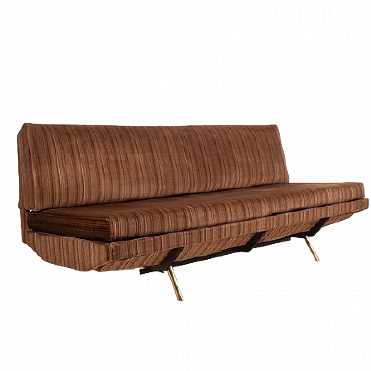 Velvet and brass convertible sofa by Pizzetti, 1950s 2