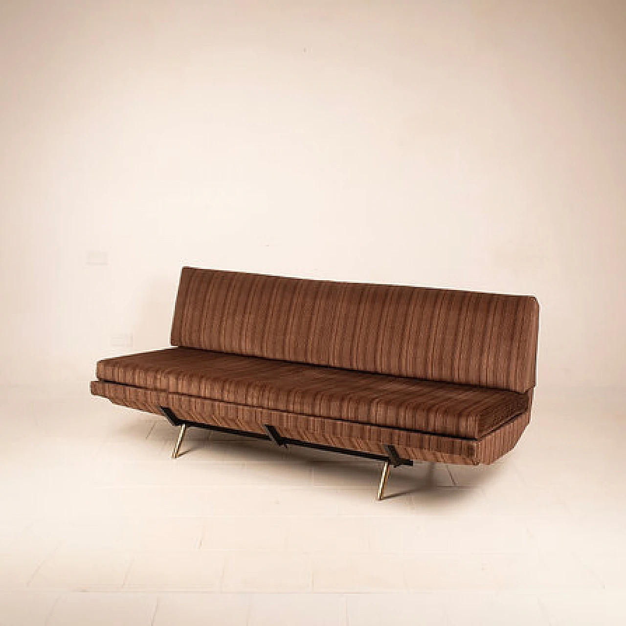 Velvet and brass convertible sofa by Pizzetti, 1950s 13