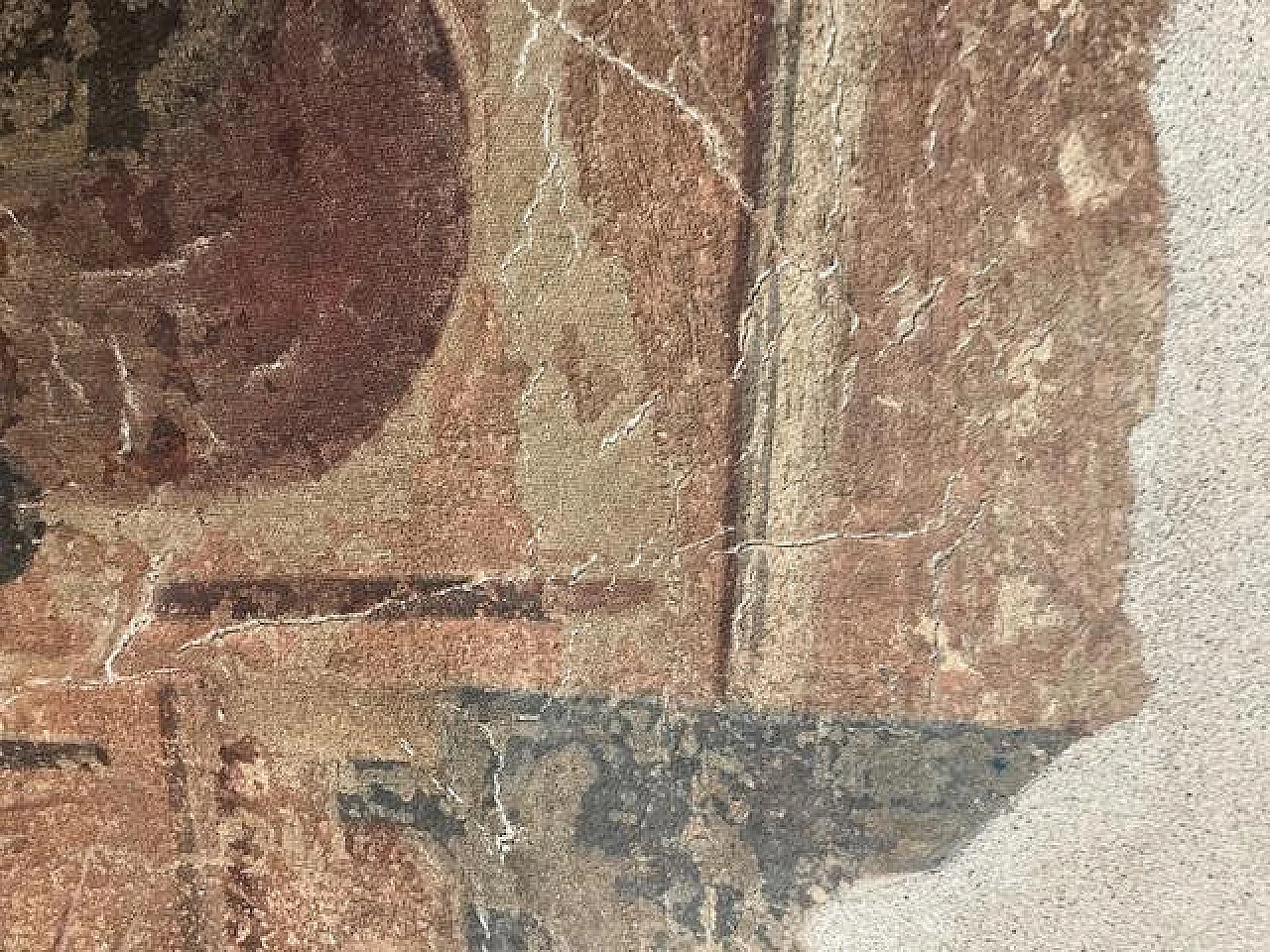 Tear-off of fresco depicting noblemen on horseback, early 20th century 5