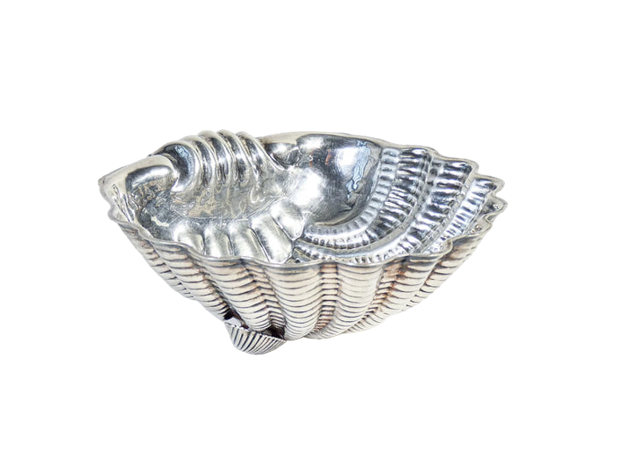 Silver 800 shell bowl by Rino Greggio, 1950s 2