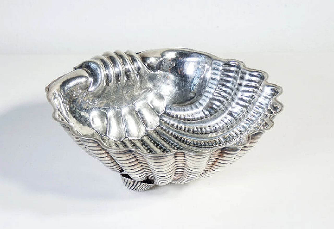 Silver 800 shell bowl by Rino Greggio, 1950s 4