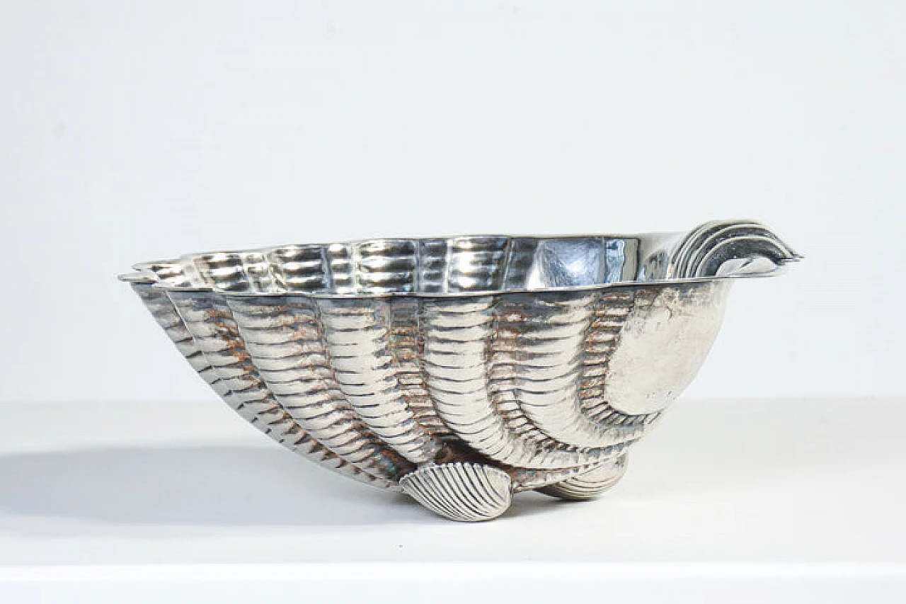 Silver 800 shell bowl by Rino Greggio, 1950s 8