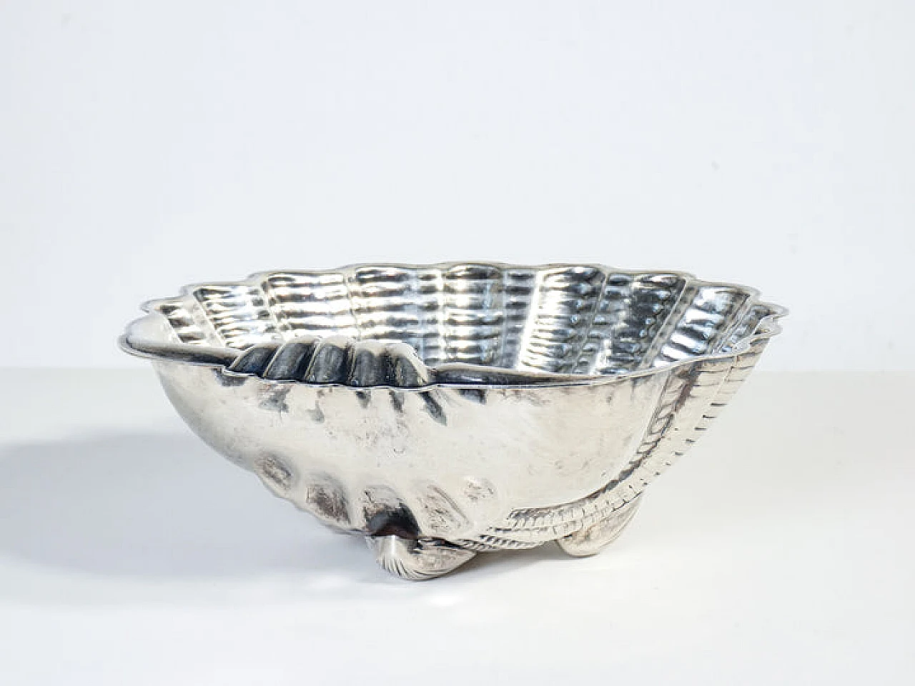 Silver 800 shell bowl by Rino Greggio, 1950s 9