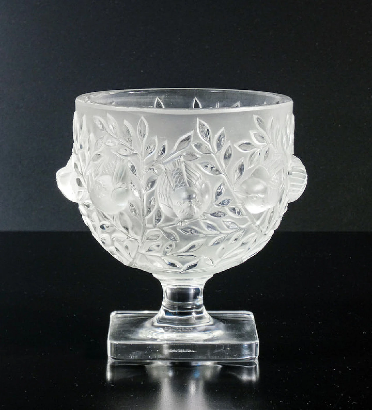 Frosted crystal Elisabeth vase by Marc Lalique, 1960s 3