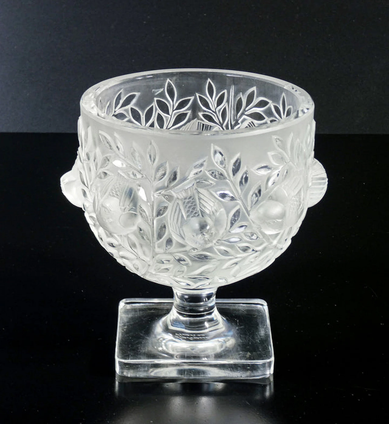 Frosted crystal Elisabeth vase by Marc Lalique, 1960s 4