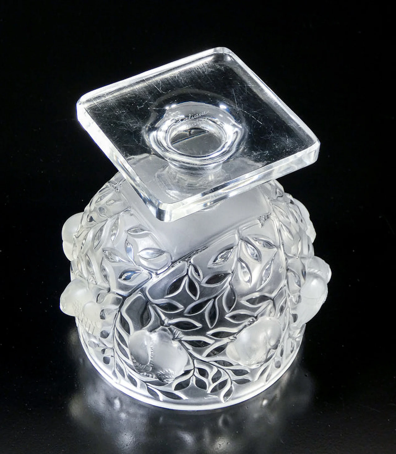 Frosted crystal Elisabeth vase by Marc Lalique, 1960s 9