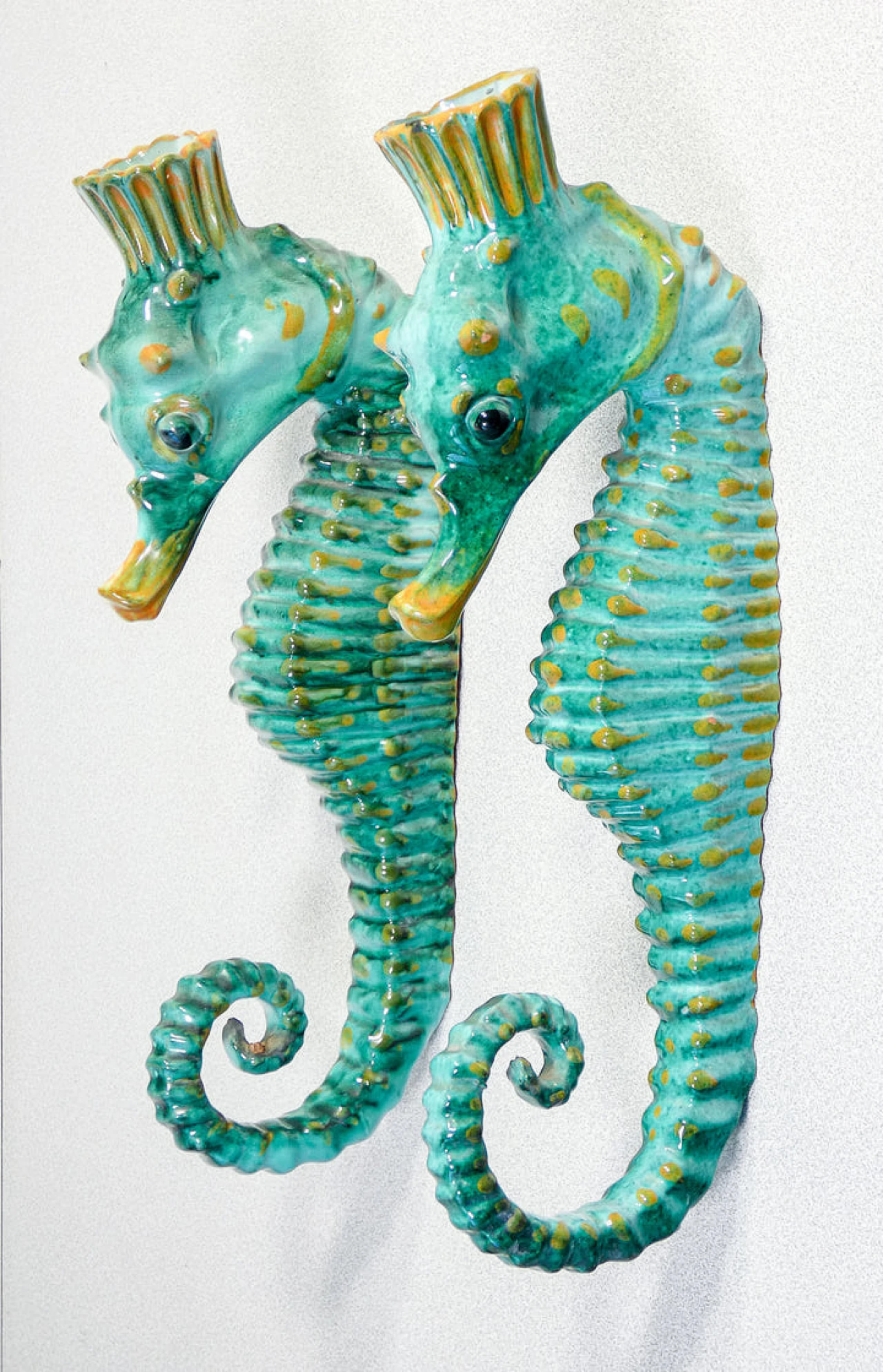Coppia di cavallucci marini in ceramica di Acabbo Amalfi, anni '80 1