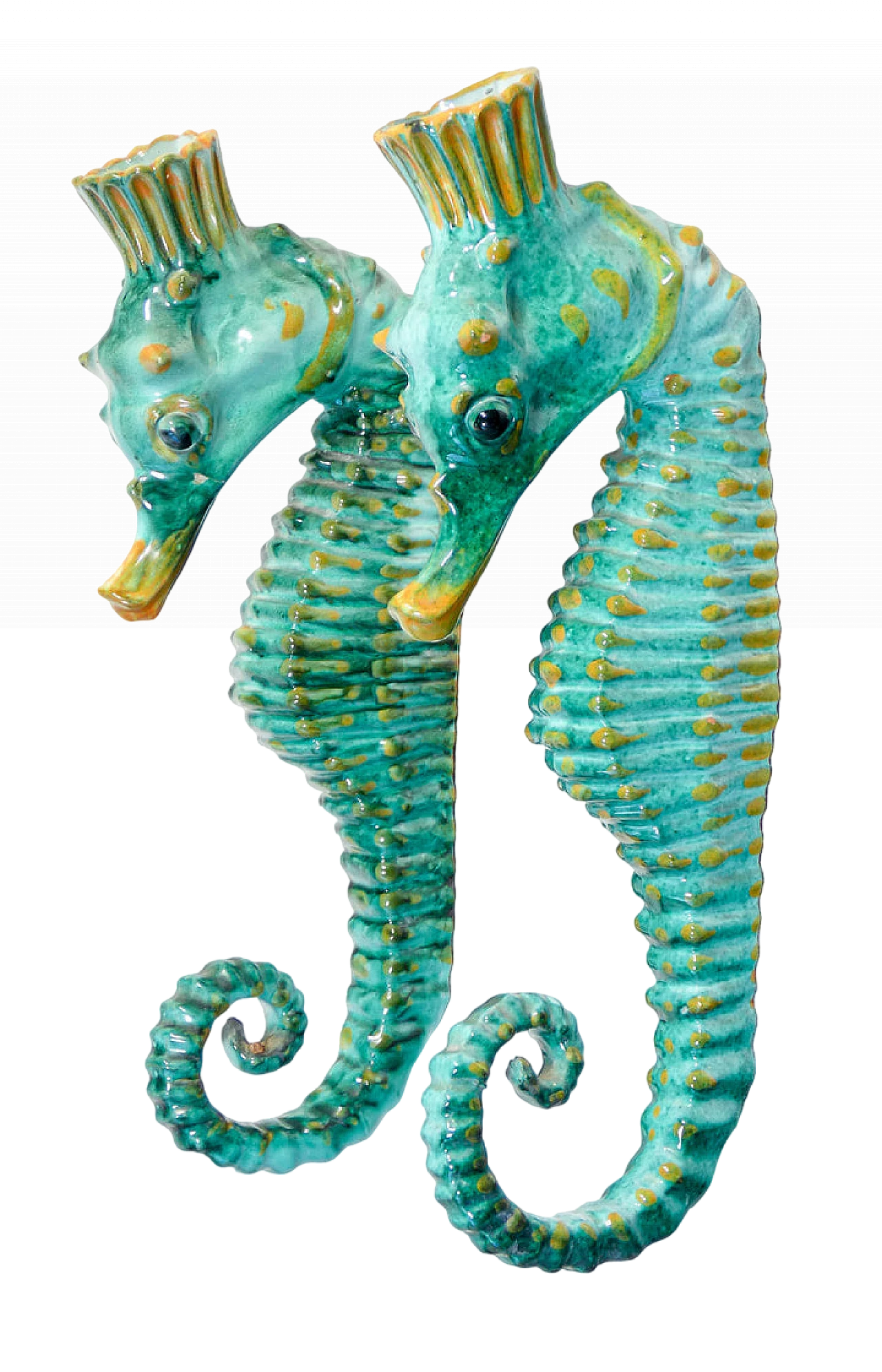 Pair of ceramic seahorses by Acabbo Amalfi, 1980s 2
