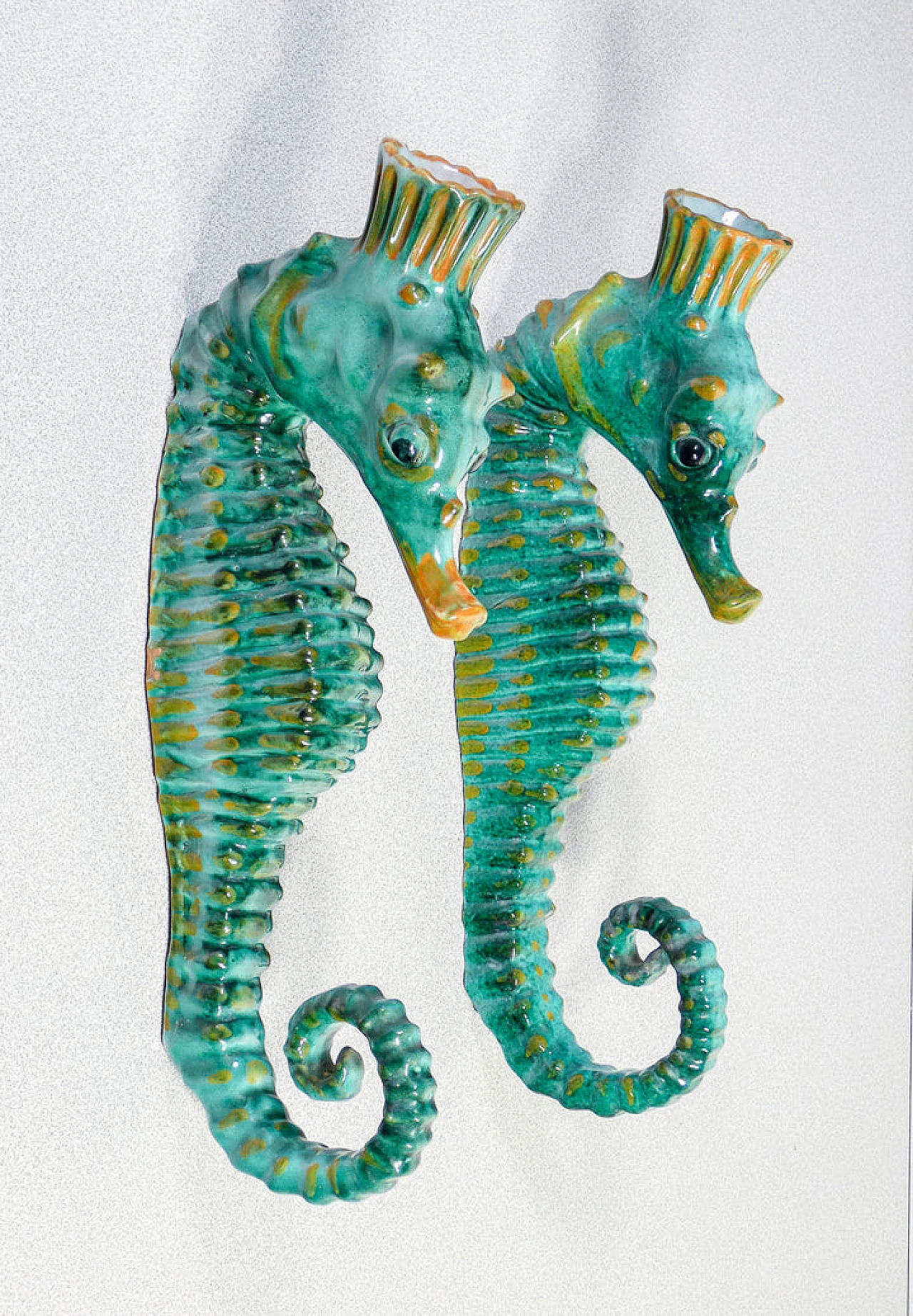 Coppia di cavallucci marini in ceramica di Acabbo Amalfi, anni '80 3