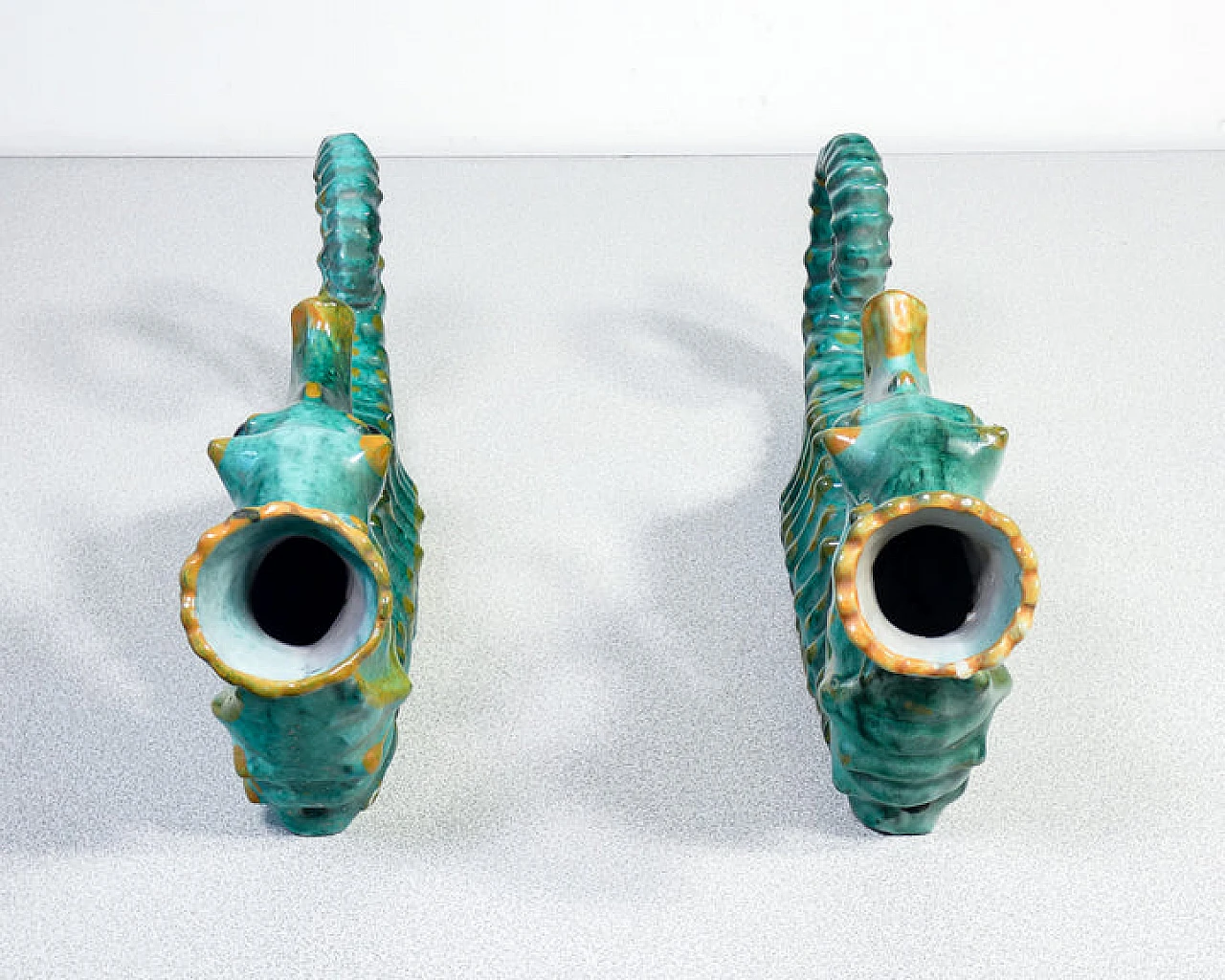Pair of ceramic seahorses by Acabbo Amalfi, 1980s 18