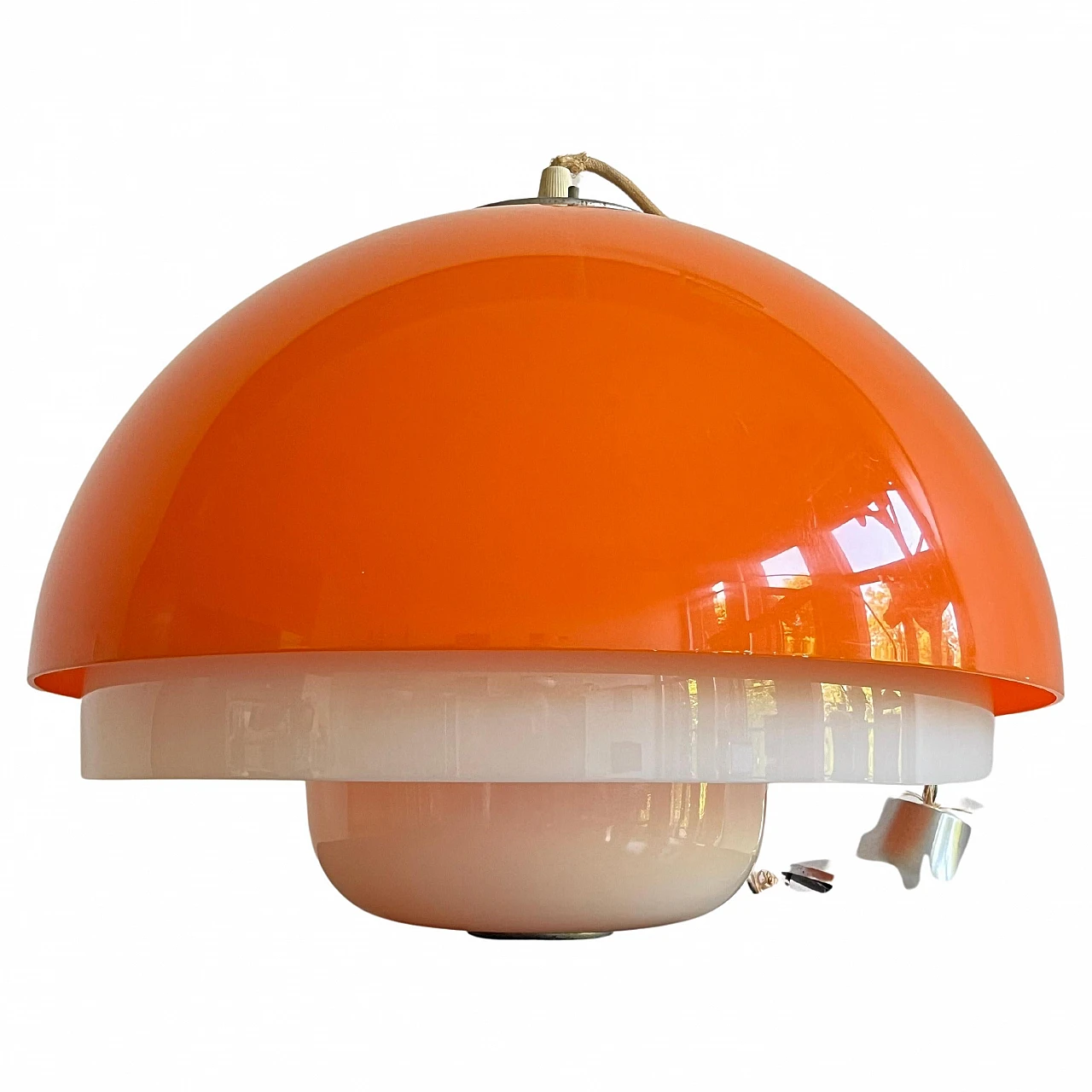 Lampadario Space age in plastica arancione, anni '70 1