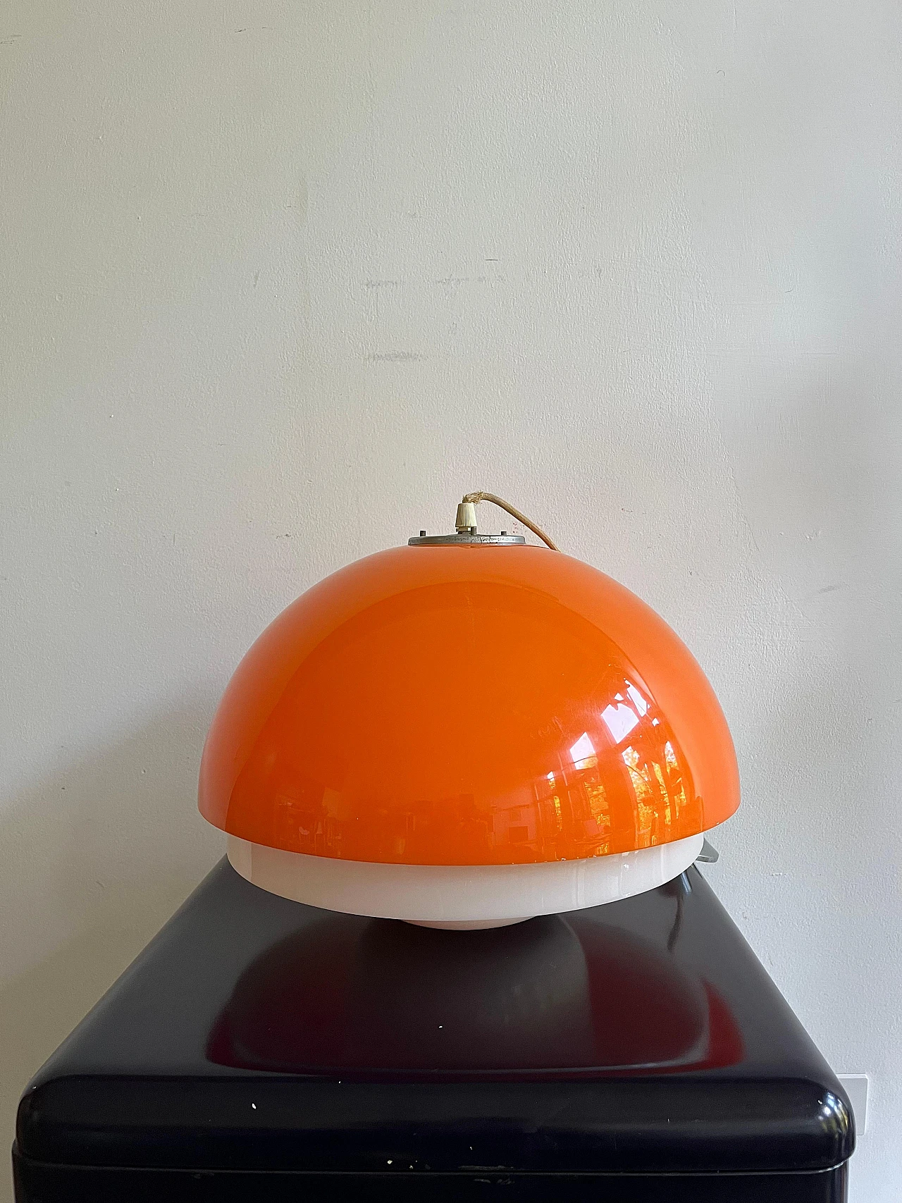 Orange plastic Space Age chandelier, 1970s 2