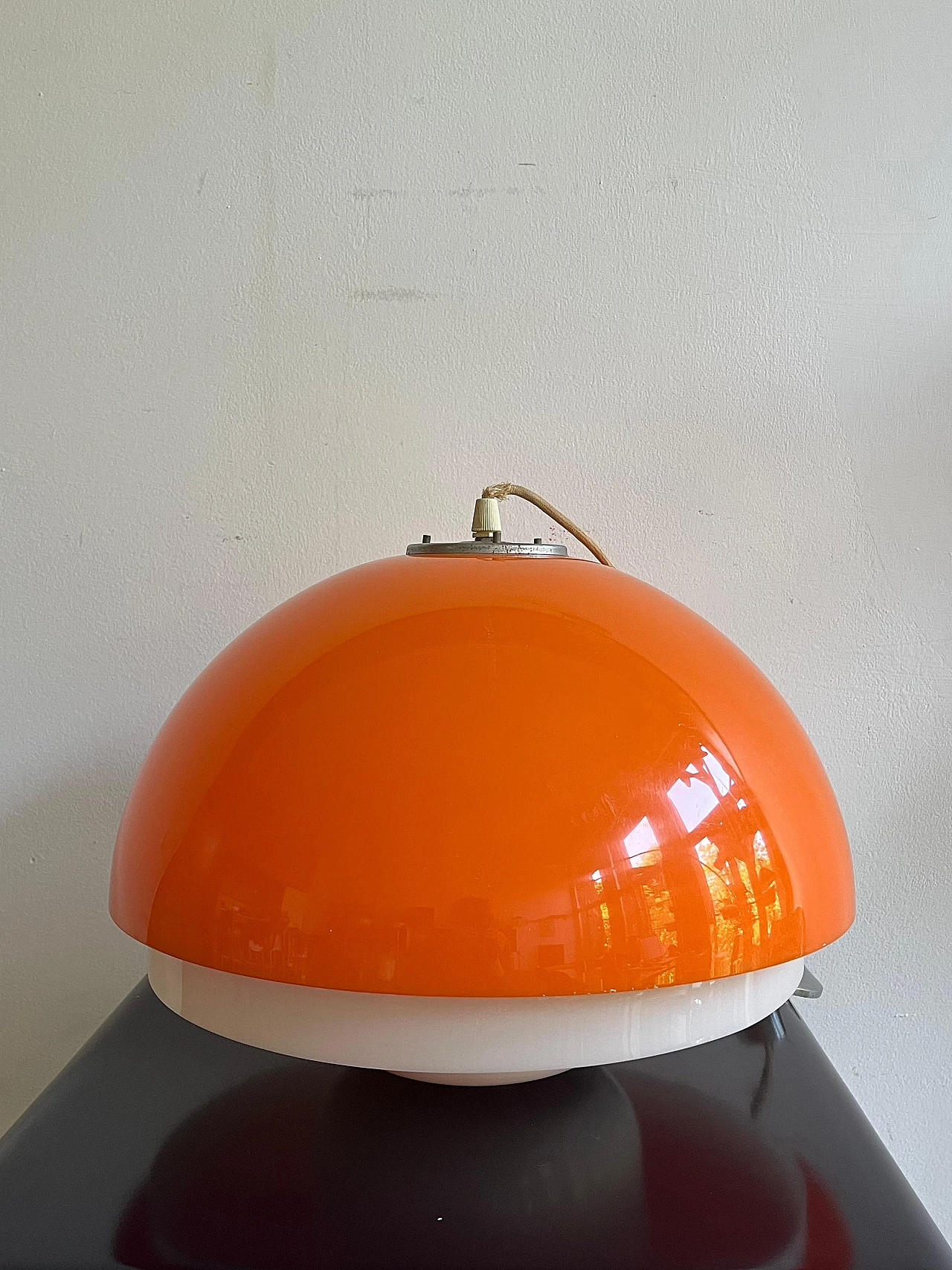 Lampadario Space age in plastica arancione, anni '70 3