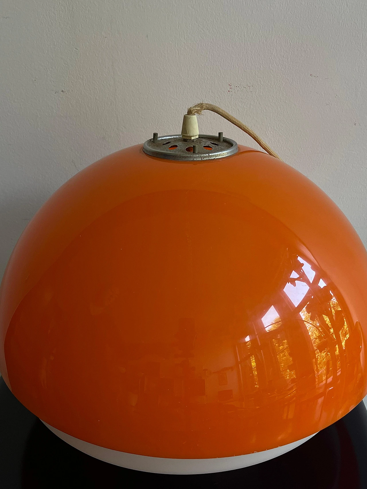 Lampadario Space age in plastica arancione, anni '70 4