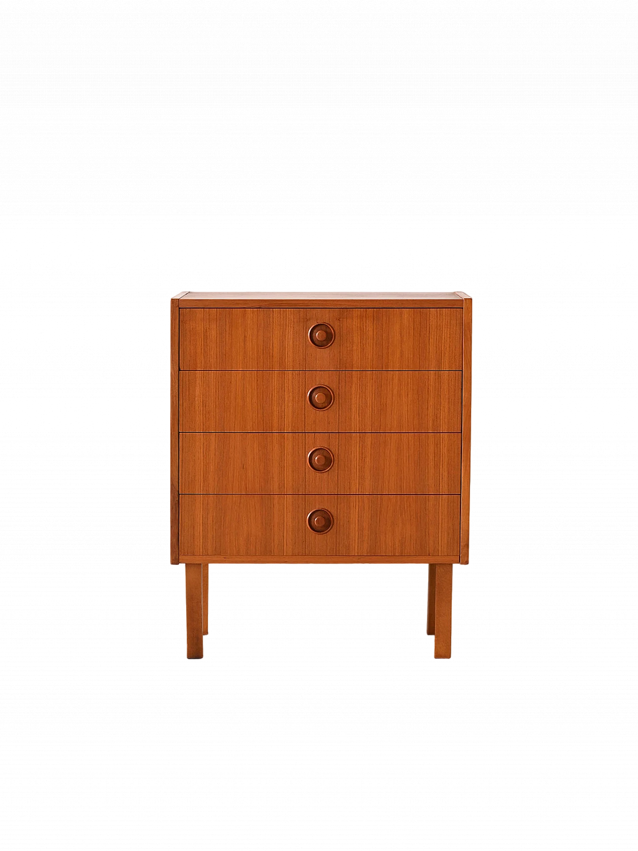 Teak chest of drawers with four drawers, 1960s 13