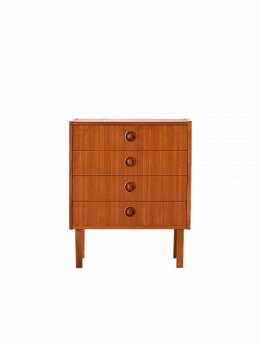 Teak chest of drawers with four drawers, 1960s