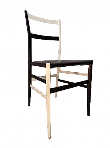 White & black Superleggera Chair by Gio Ponti for Cassina, 1990s