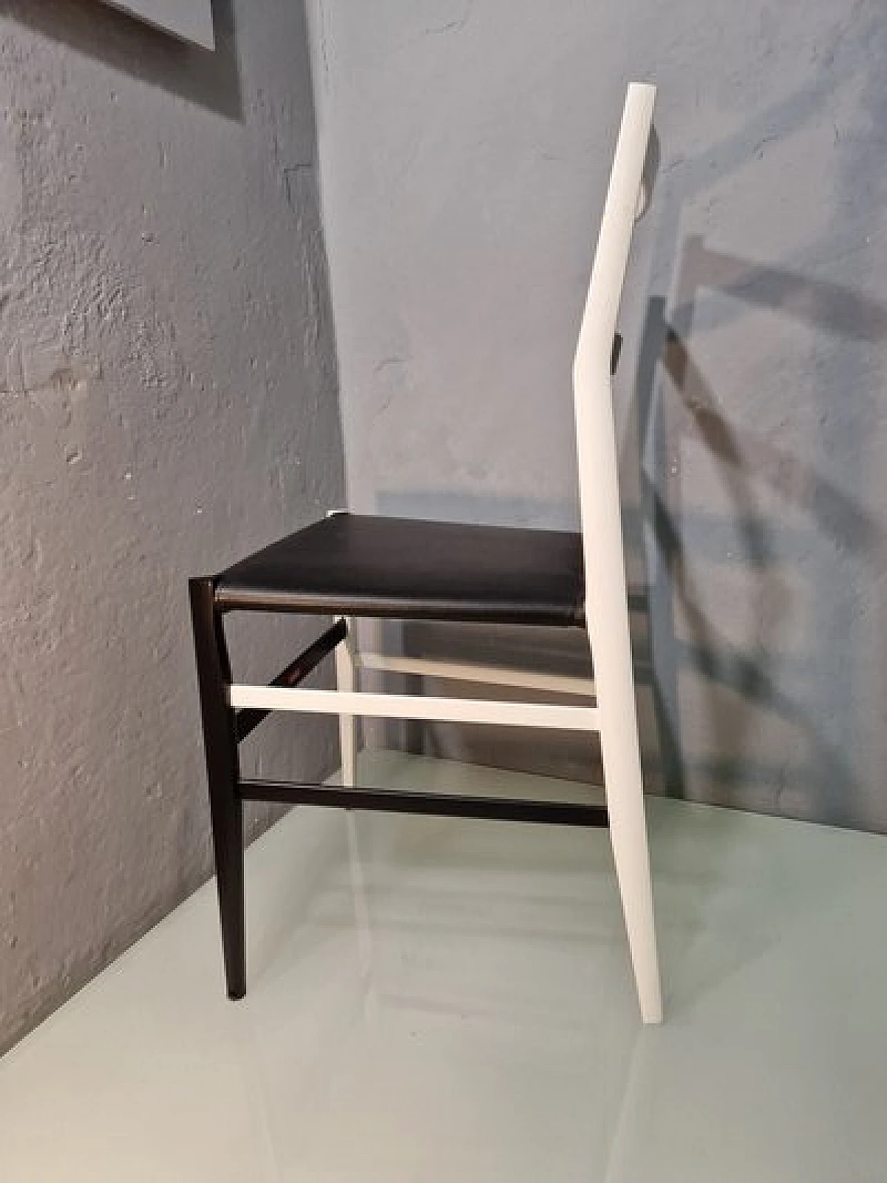 White & black Superleggera Chair by Gio Ponti for Cassina, 1990s 7