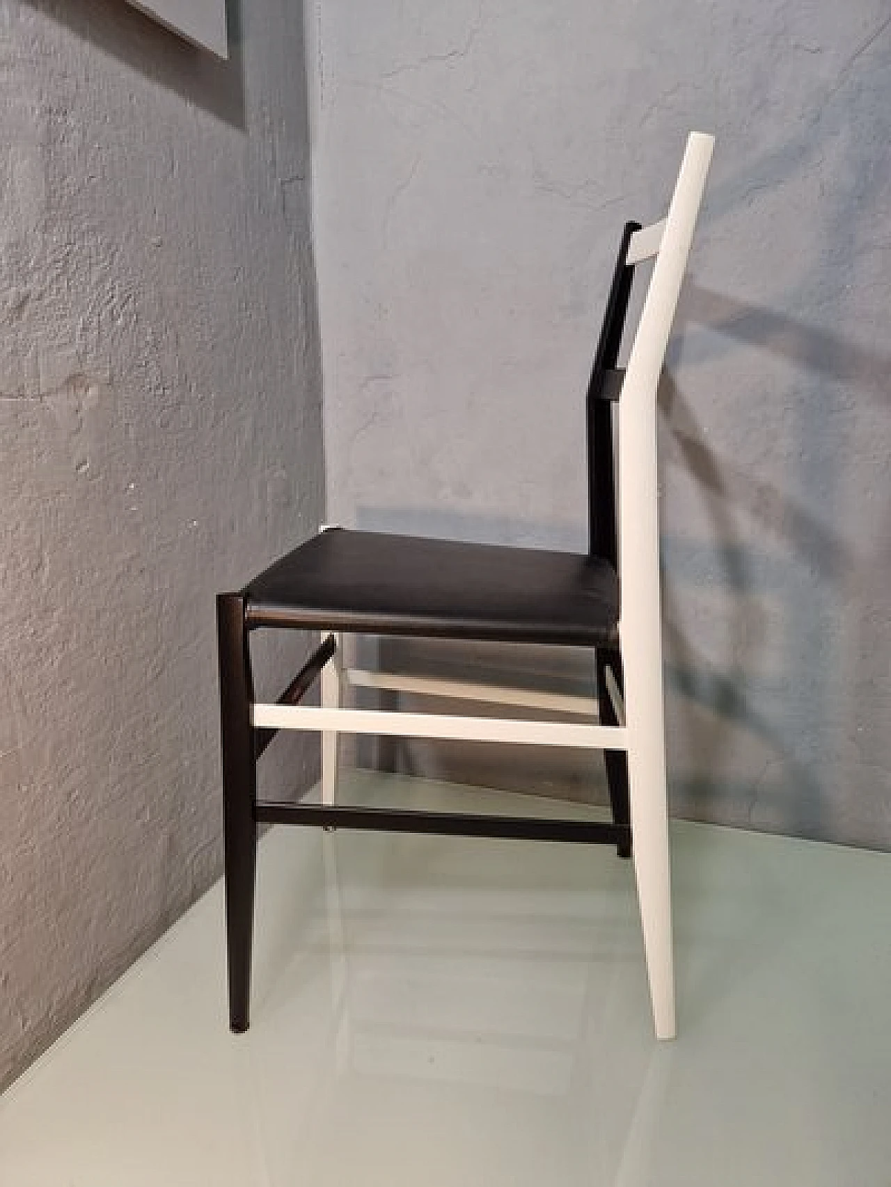 White & black Superleggera Chair by Gio Ponti for Cassina, 1990s 8