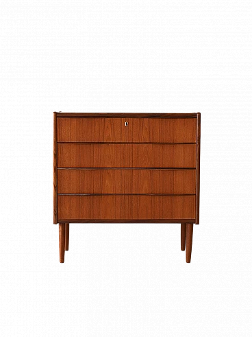 Danish teak chest of drawers with four drawers, 1960s