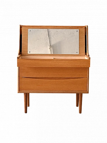 Scandinavian oak chest of drawers with desk, 1960s