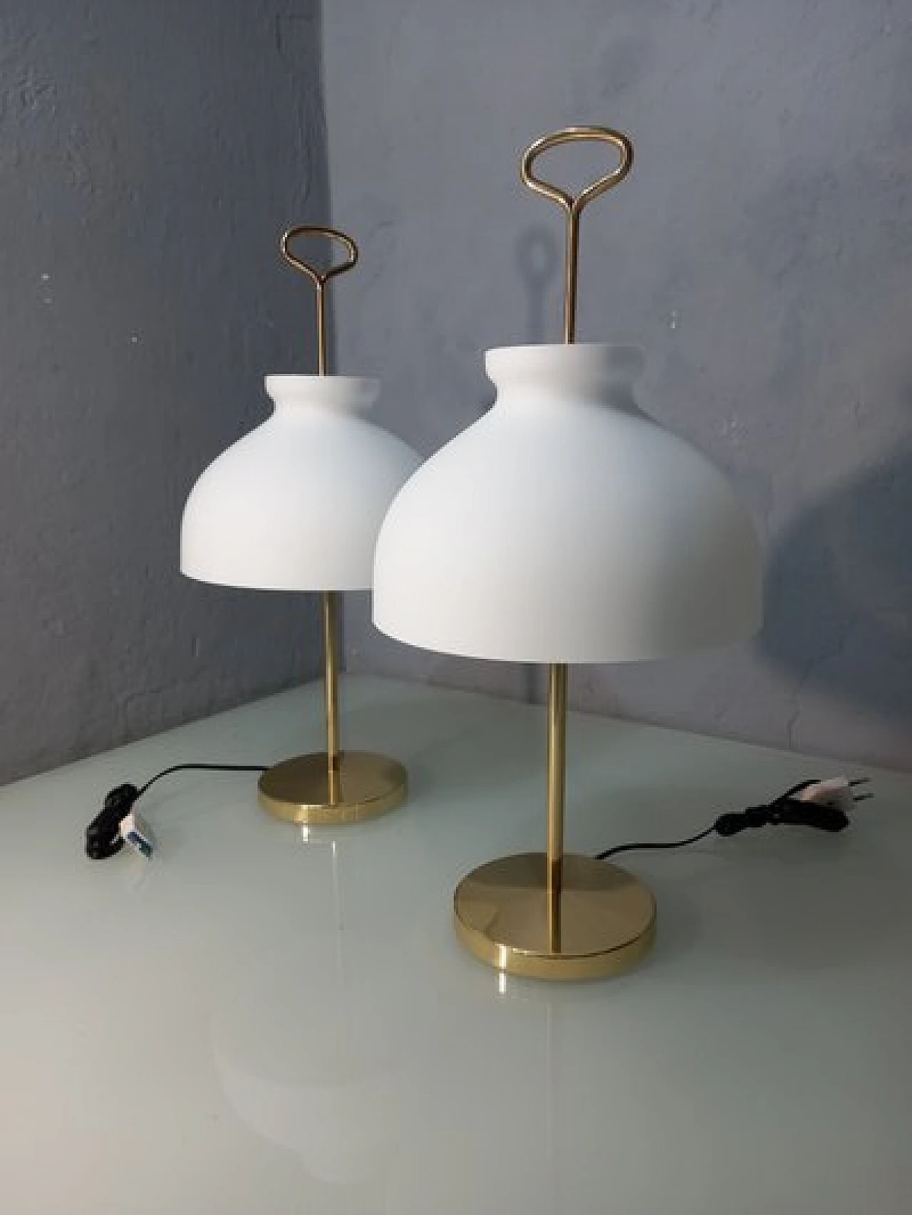 Pair of Arenzano lamps by Ignazio Gardella for Azucena, 1950s 2