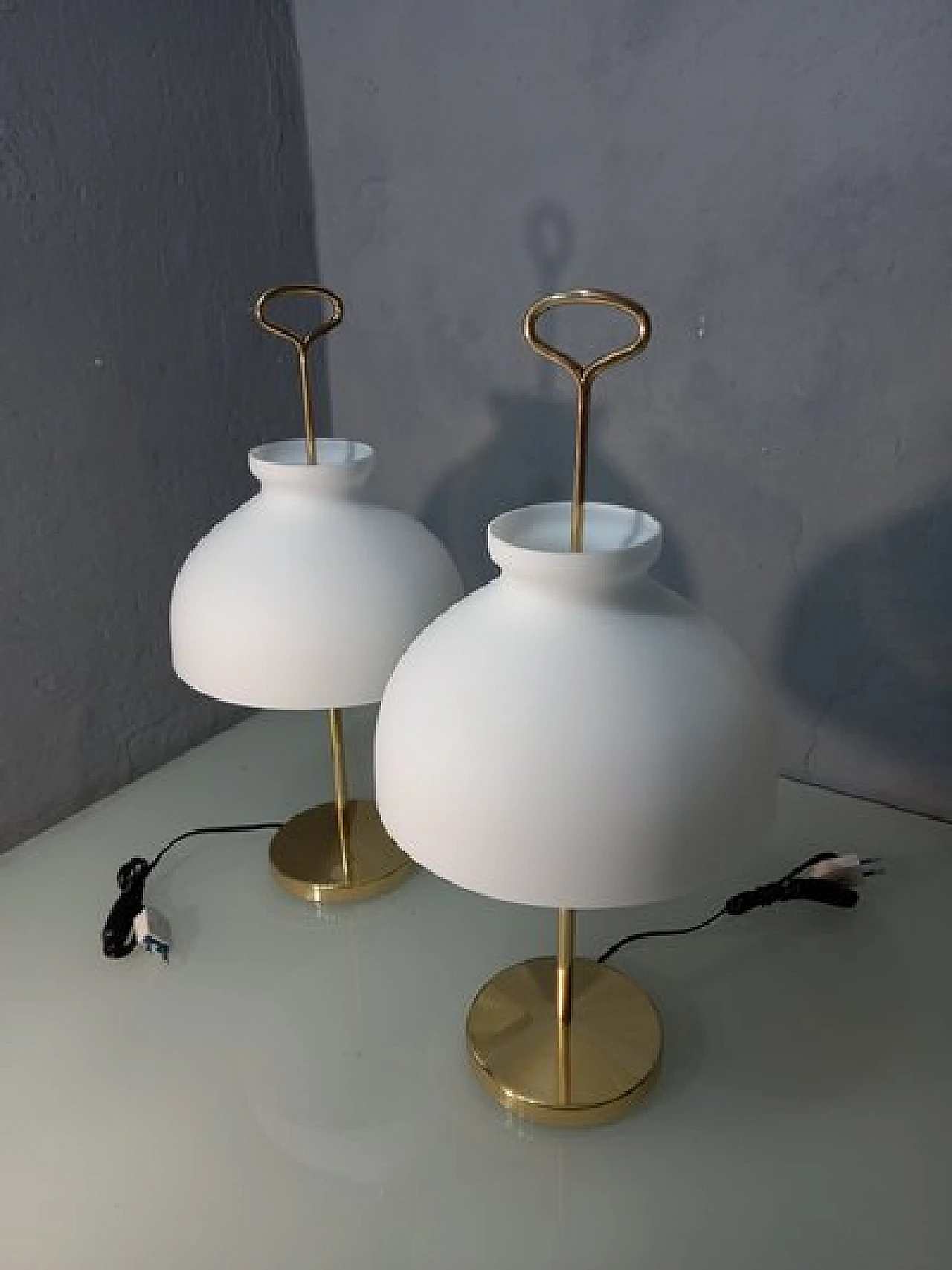 Pair of Arenzano lamps by Ignazio Gardella for Azucena, 1950s 3