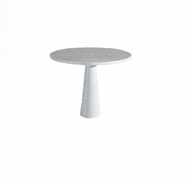 Round white marble Eros table by Angelo Mangiarotti for Skipper, 1990s