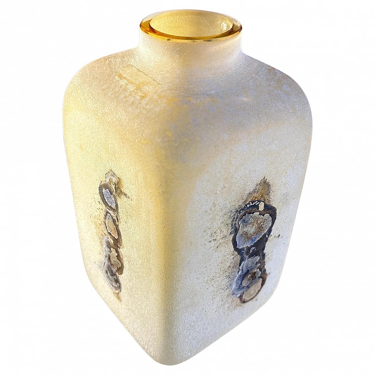 Square Murano glass vase by Alfredo Barbini, 1980s 2