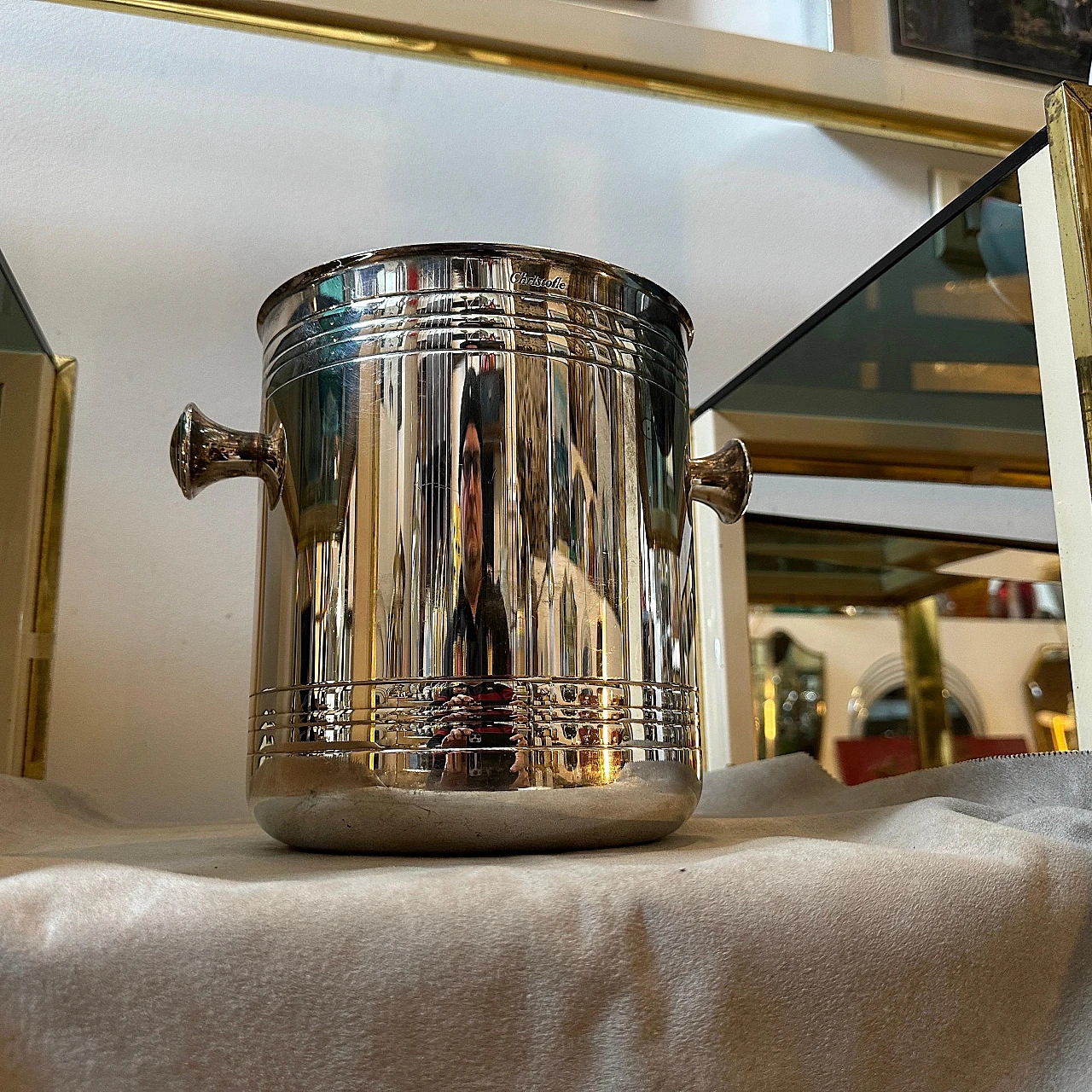 Silver-plated wine bucket by Christofle, 1980s 4