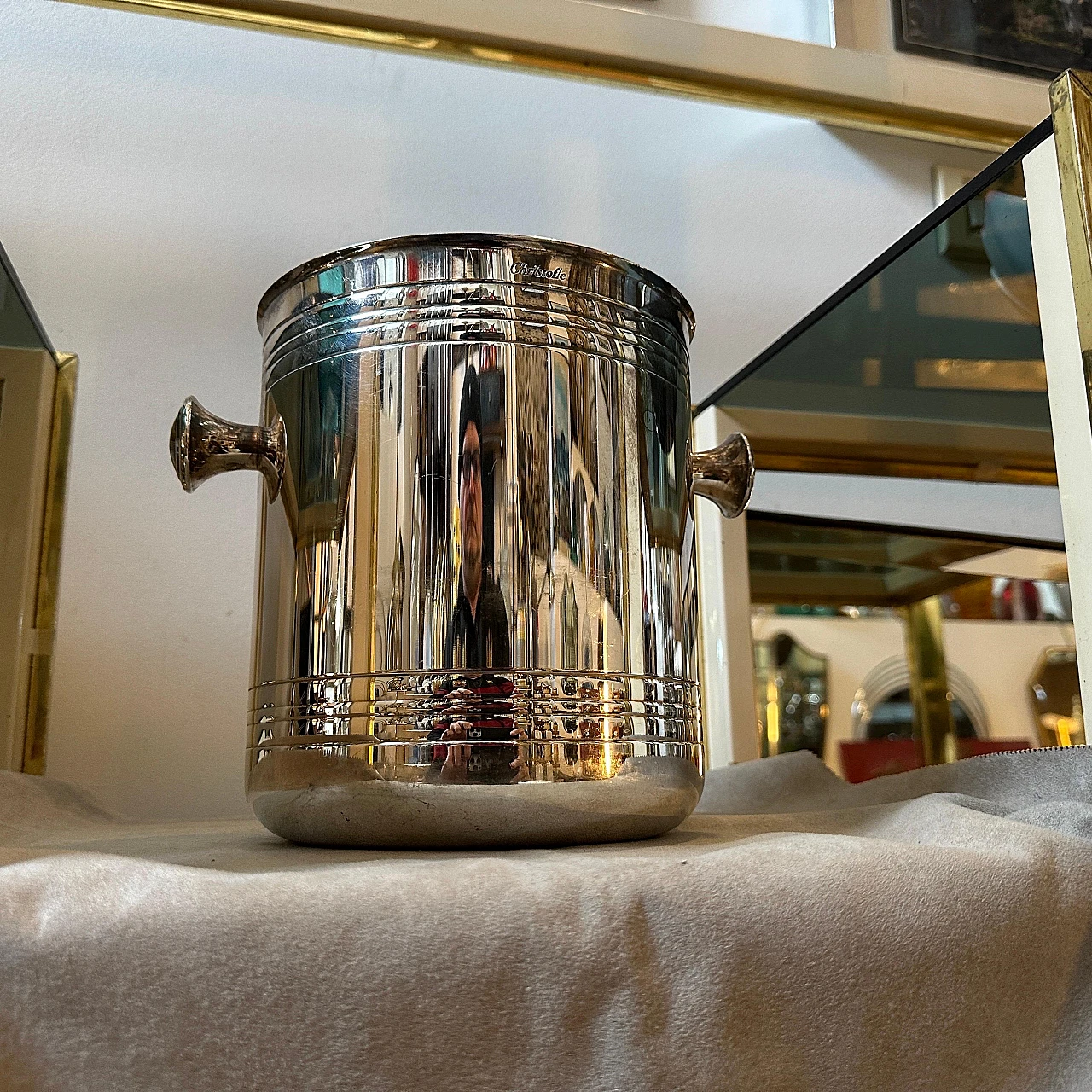 Silver-plated wine bucket by Christofle, 1980s 5