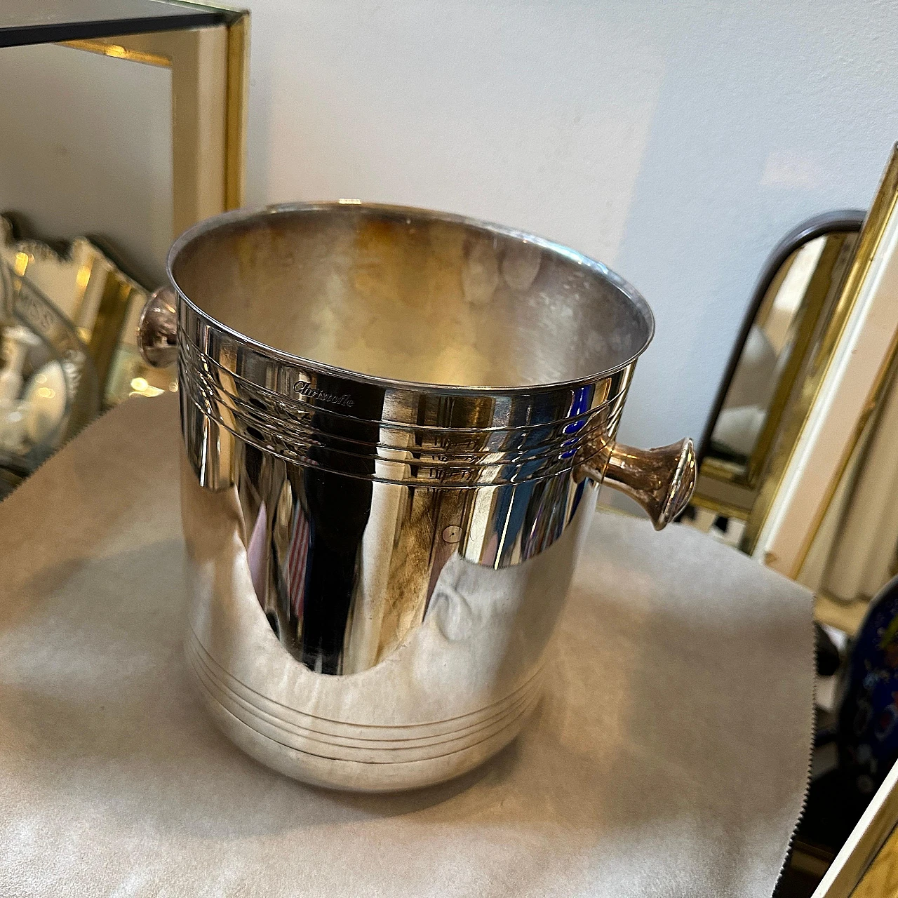 Silver-plated wine bucket by Christofle, 1980s 9