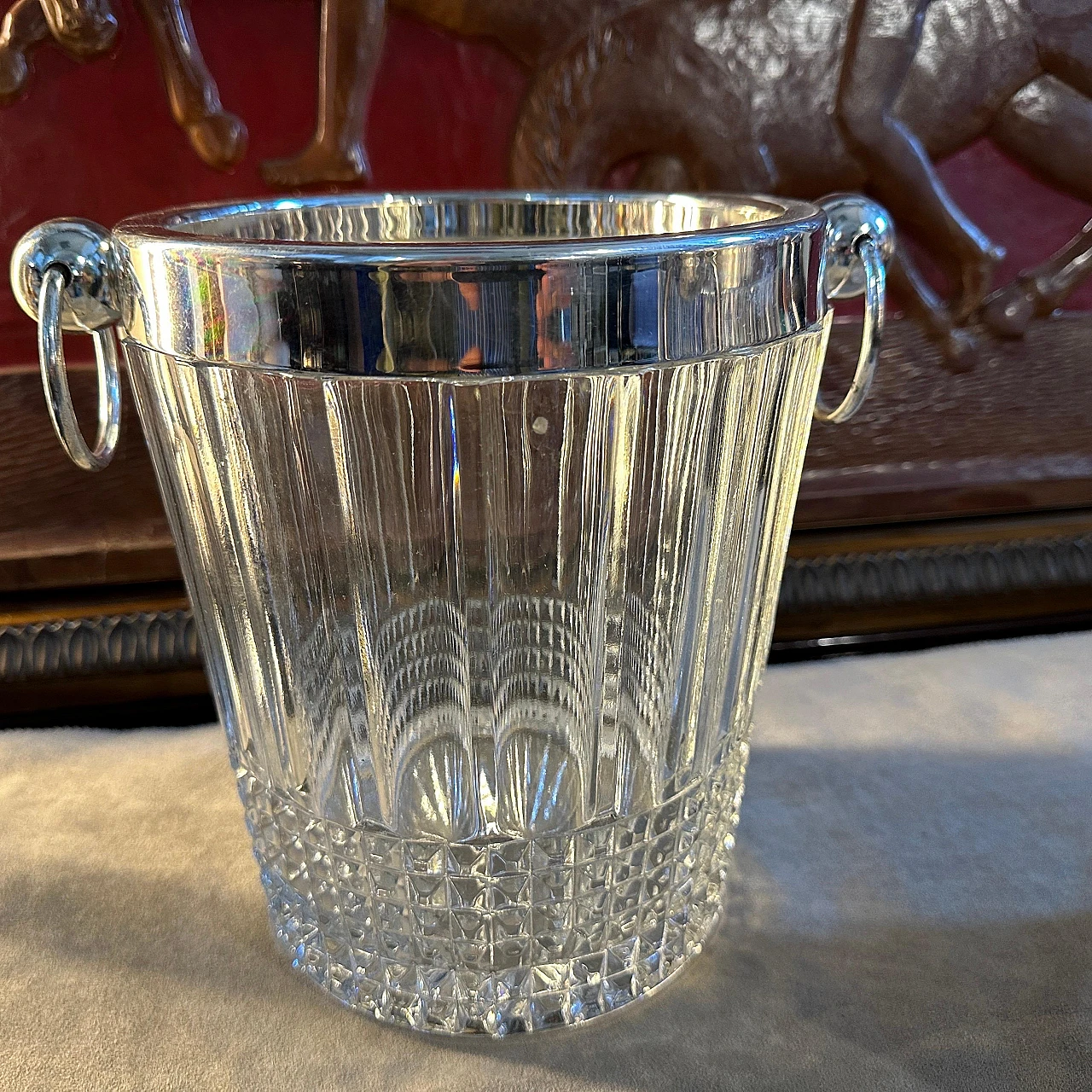 Pair of crystal and silver coolers, 1950s 4