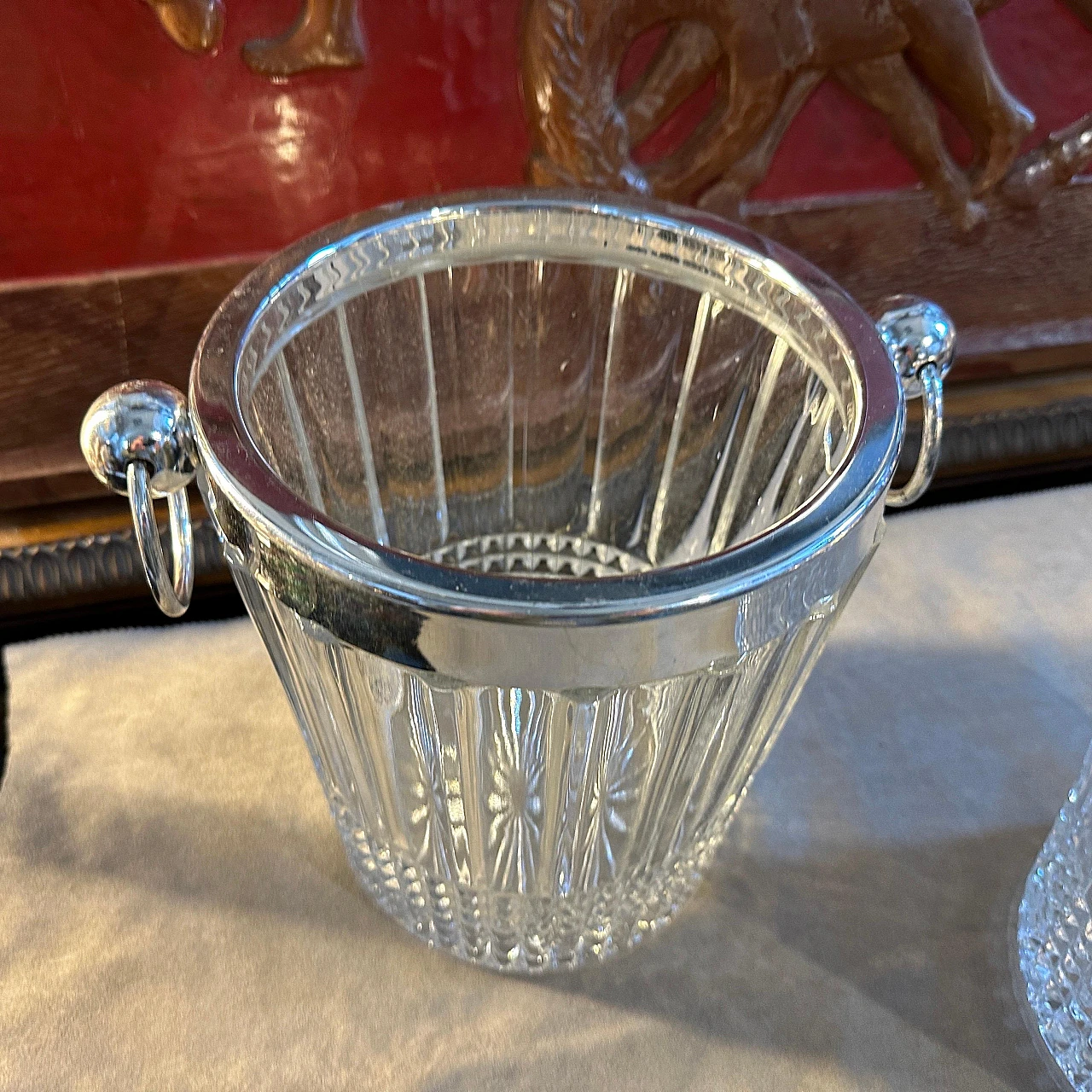 Pair of crystal and silver coolers, 1950s 5