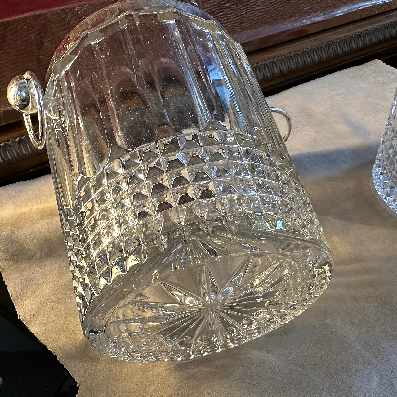 Pair of crystal and silver coolers, 1950s 6