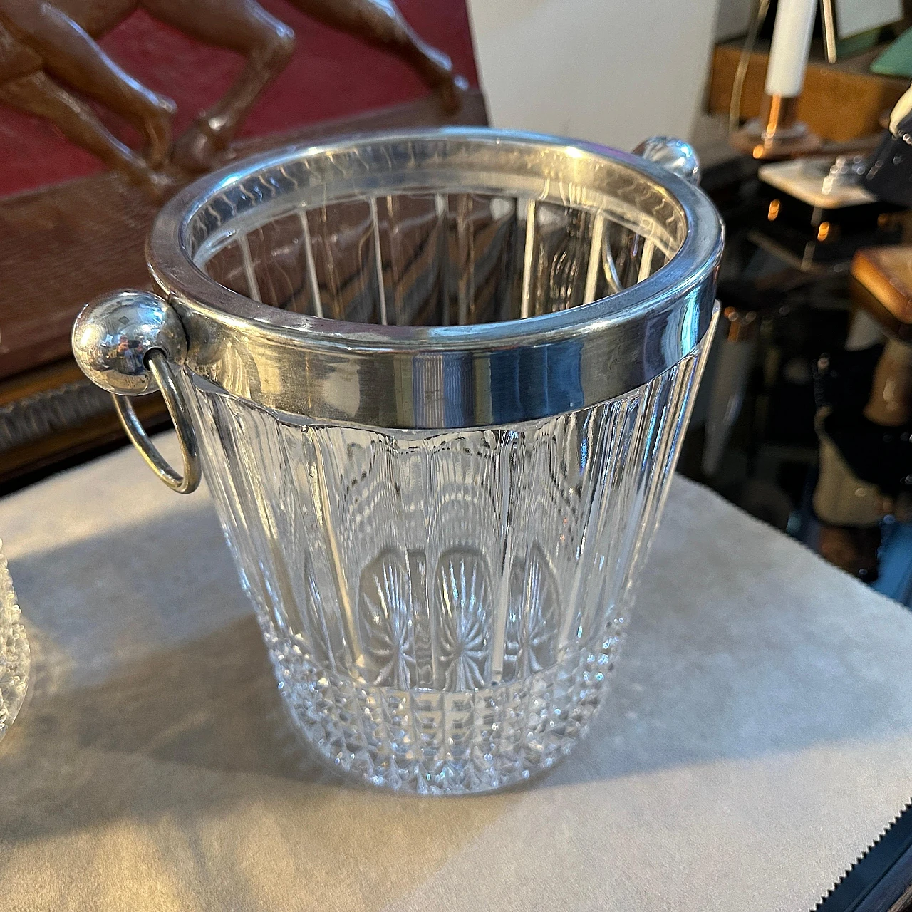 Pair of crystal and silver coolers, 1950s 9